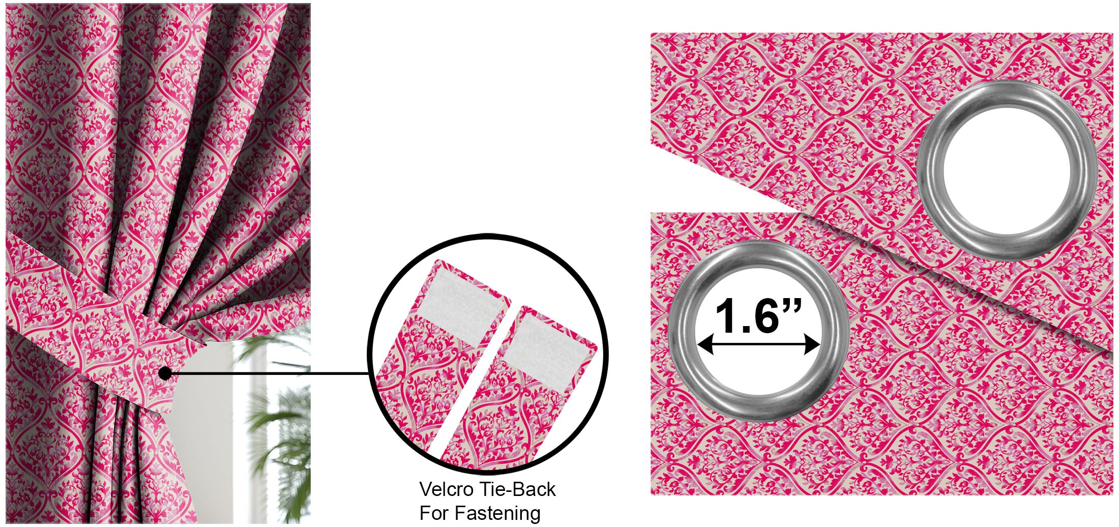 GENE PINK BLACKOUT CURTAINS