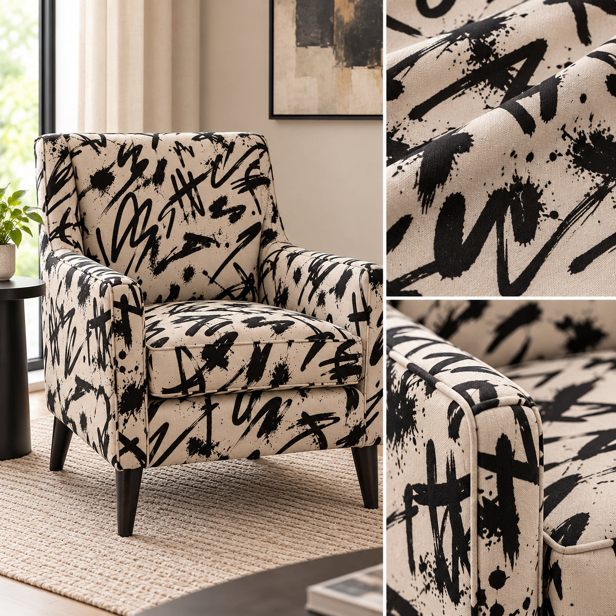 NOIR STROKE UPHOLSTERY FABRIC
