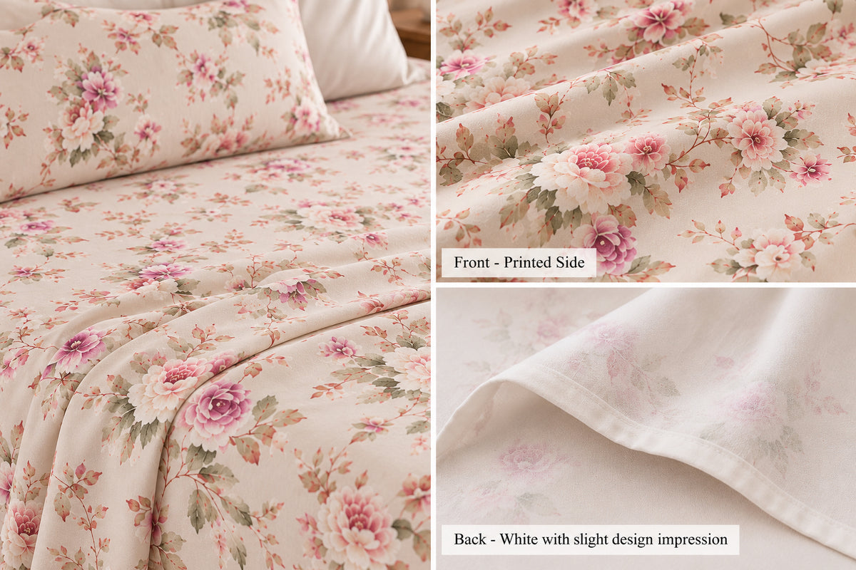 BLUSH GARDEN BEDSHEET WITH PILLOWCOVER