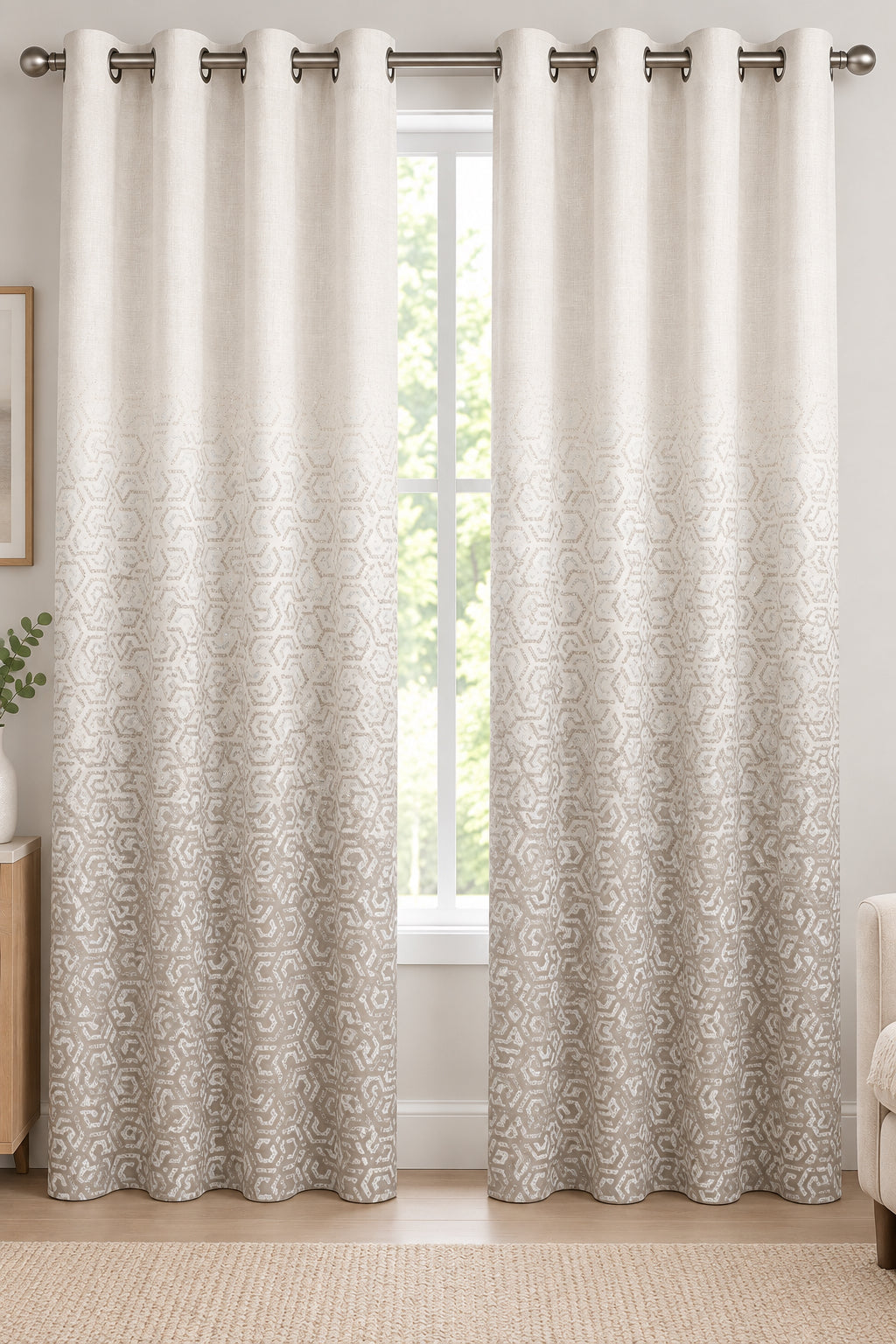 SQUAMISH DARK BROWN PRINTED CURTAIN