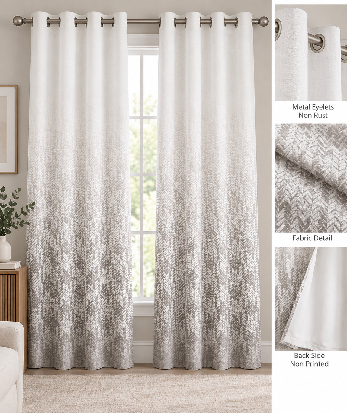 BRANDON COFFEE PRINTED CURTAIN