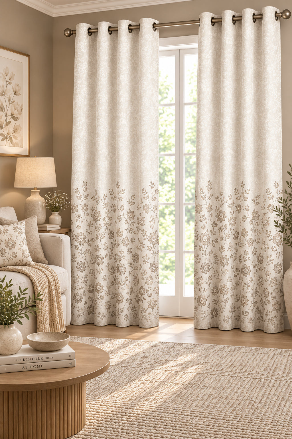 FLORENCE BEIGE PRINTED CURTAIN
