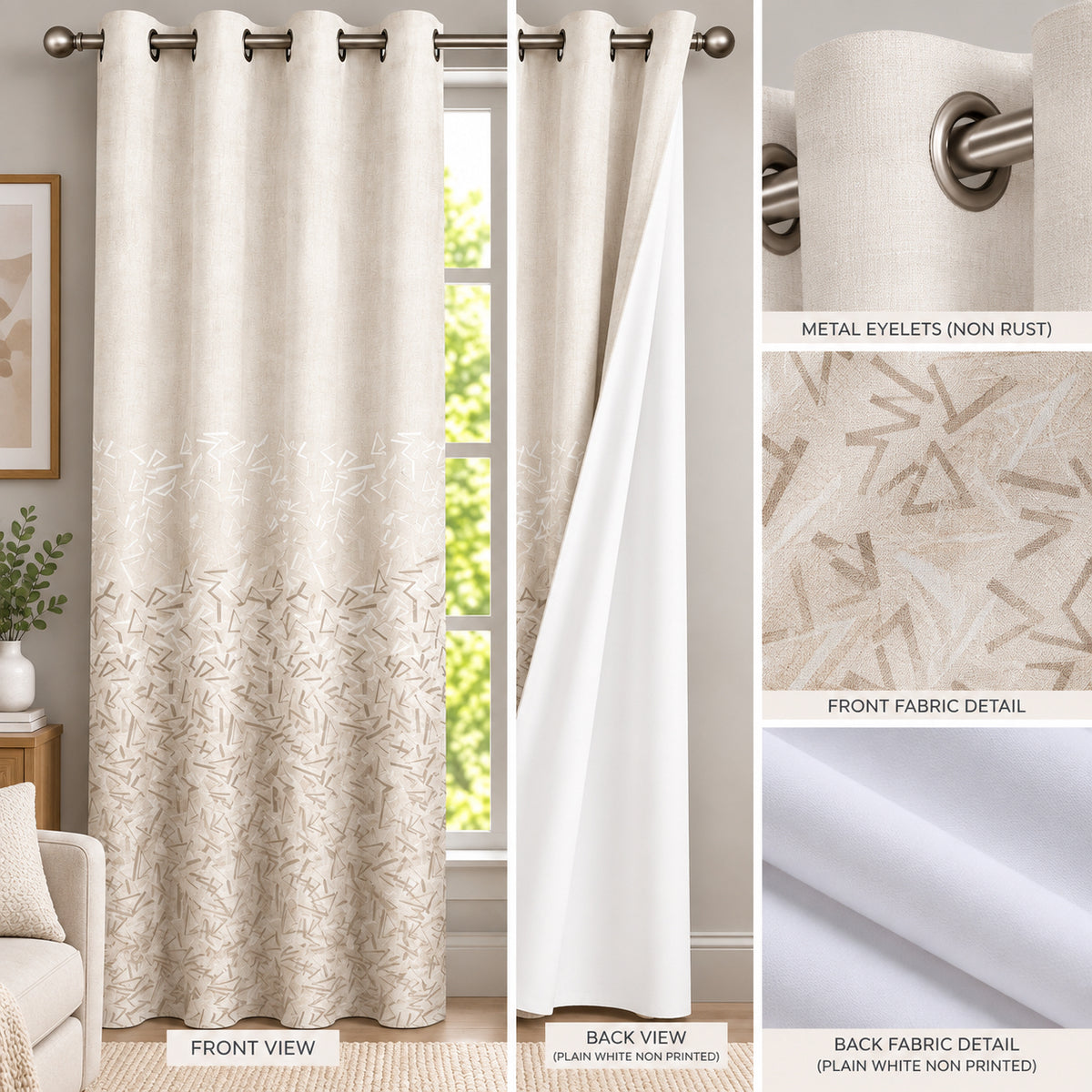 WHISTLER BROWN PRINTED CURTAIN