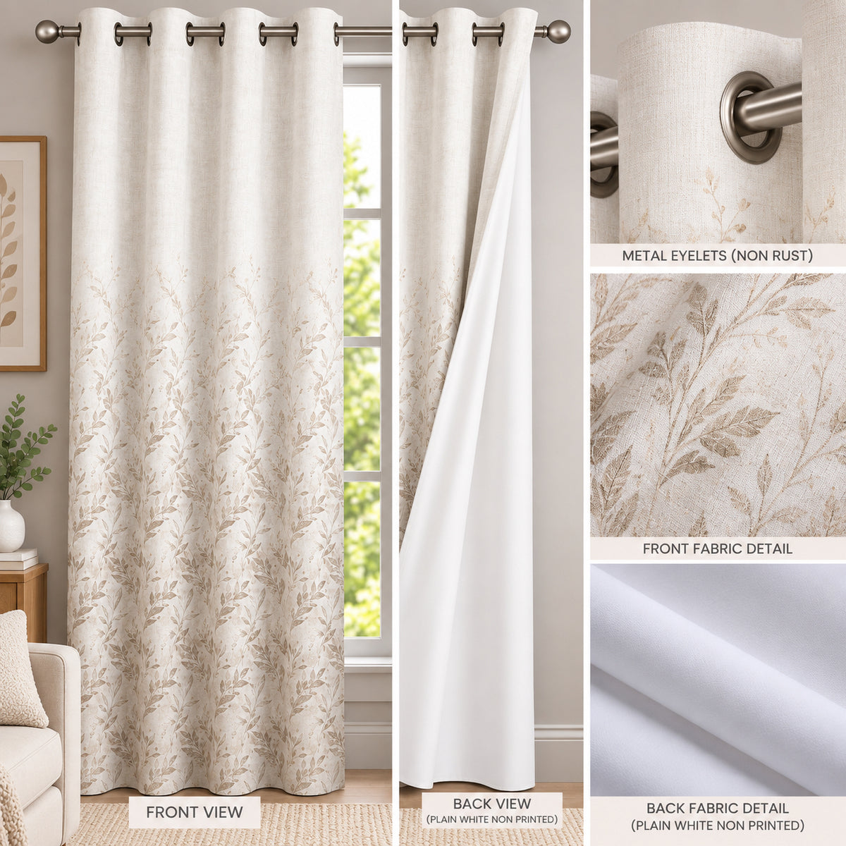 PENTICTON YELLOW PRINTED CURTAIN