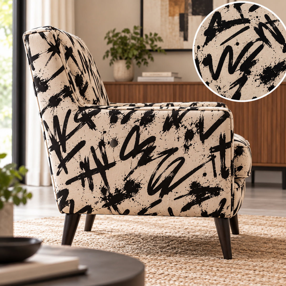 NOIR STROKE UPHOLSTERY FABRIC