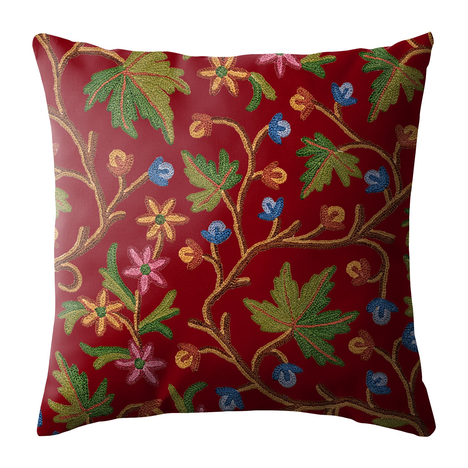 VAROSKI KASHMIRI RED DIGITAL PRINTED CUSHION COVER (Pack of 2)