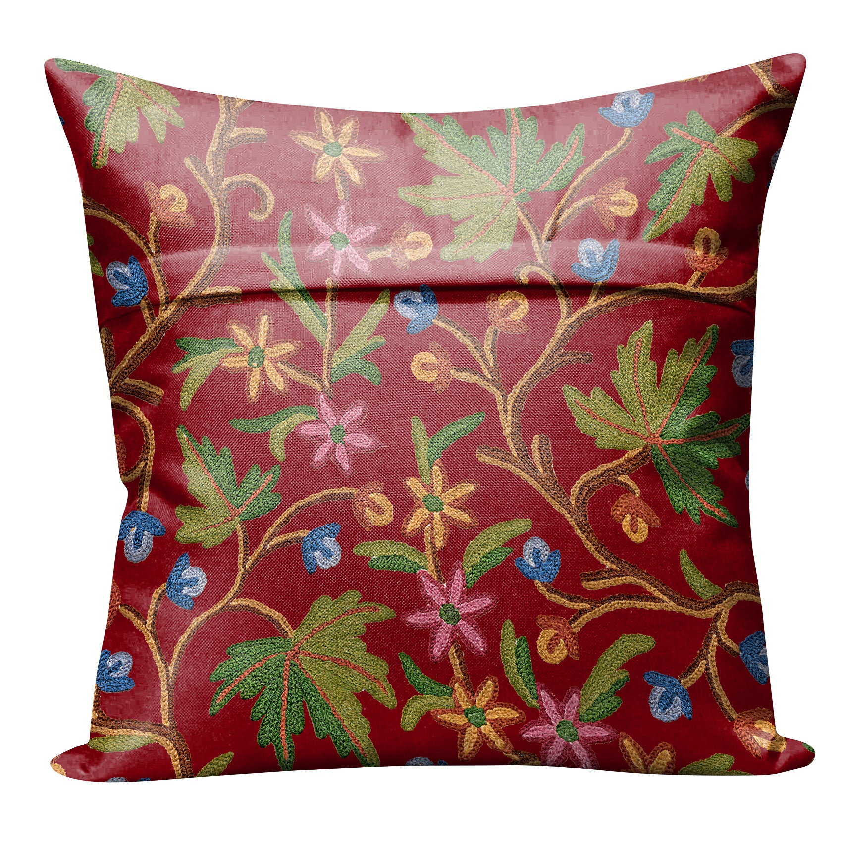 VAROSKI KASHMIRI RED DIGITAL PRINTED CUSHION COVER (Pack of 2)