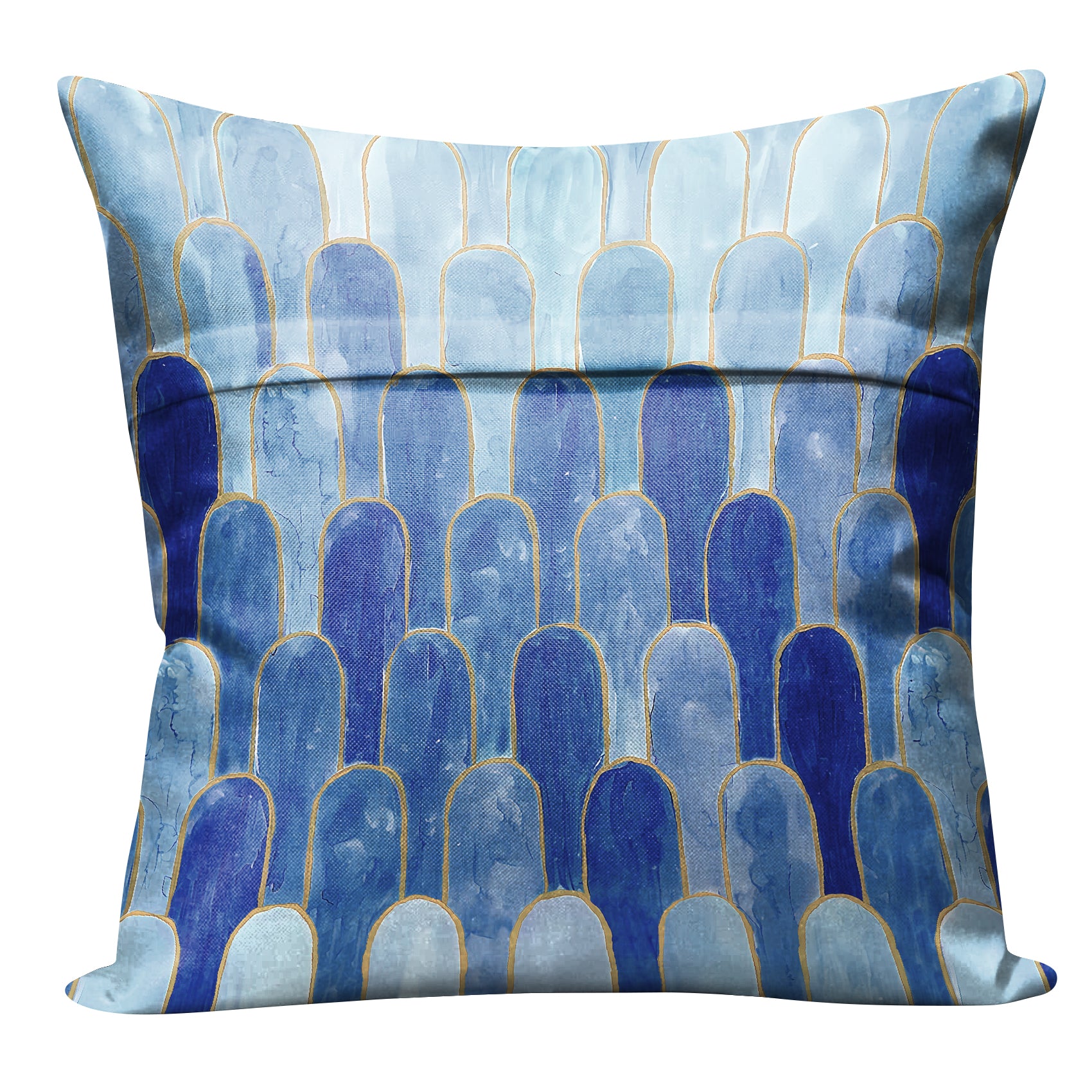NICOBAR ROYAL BLUE DIGITAL PRINTED CUSHION COVER (Pack of 2)