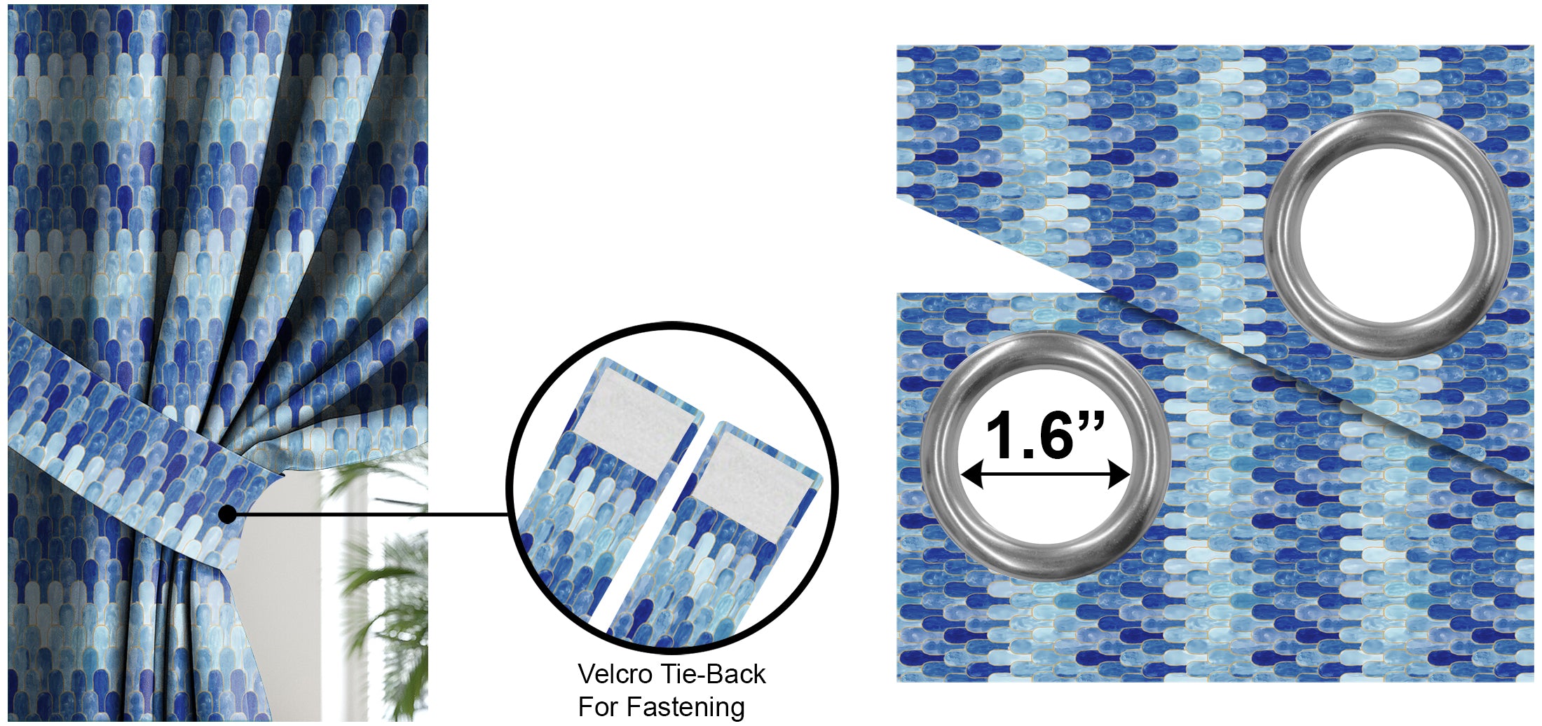 NICOBAR ROYAL BLUE BLACKOUT CURTAINS