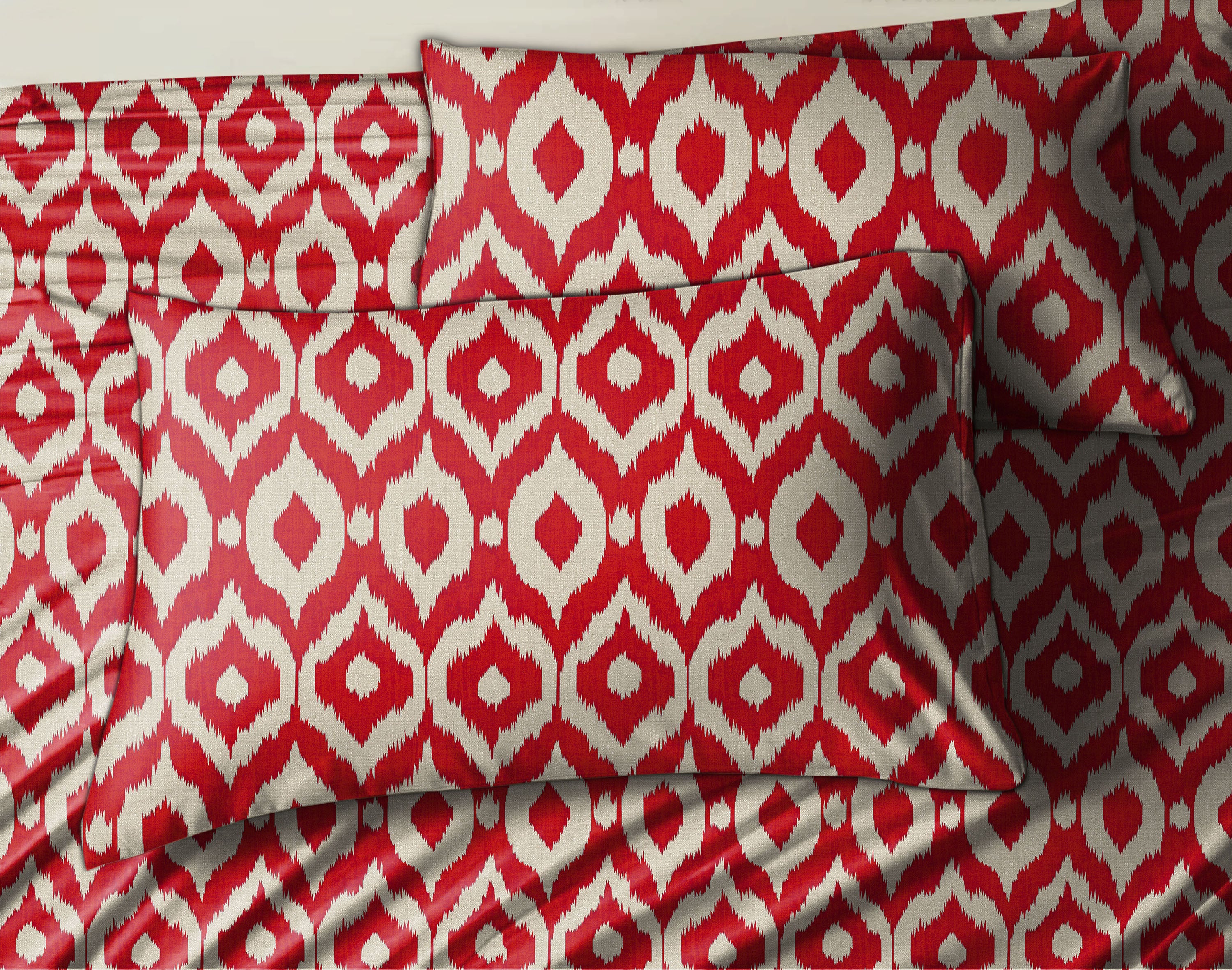 Bedcover Bistre Red for Double Bed with 2 Pillow Covers King Size (104" X 90")