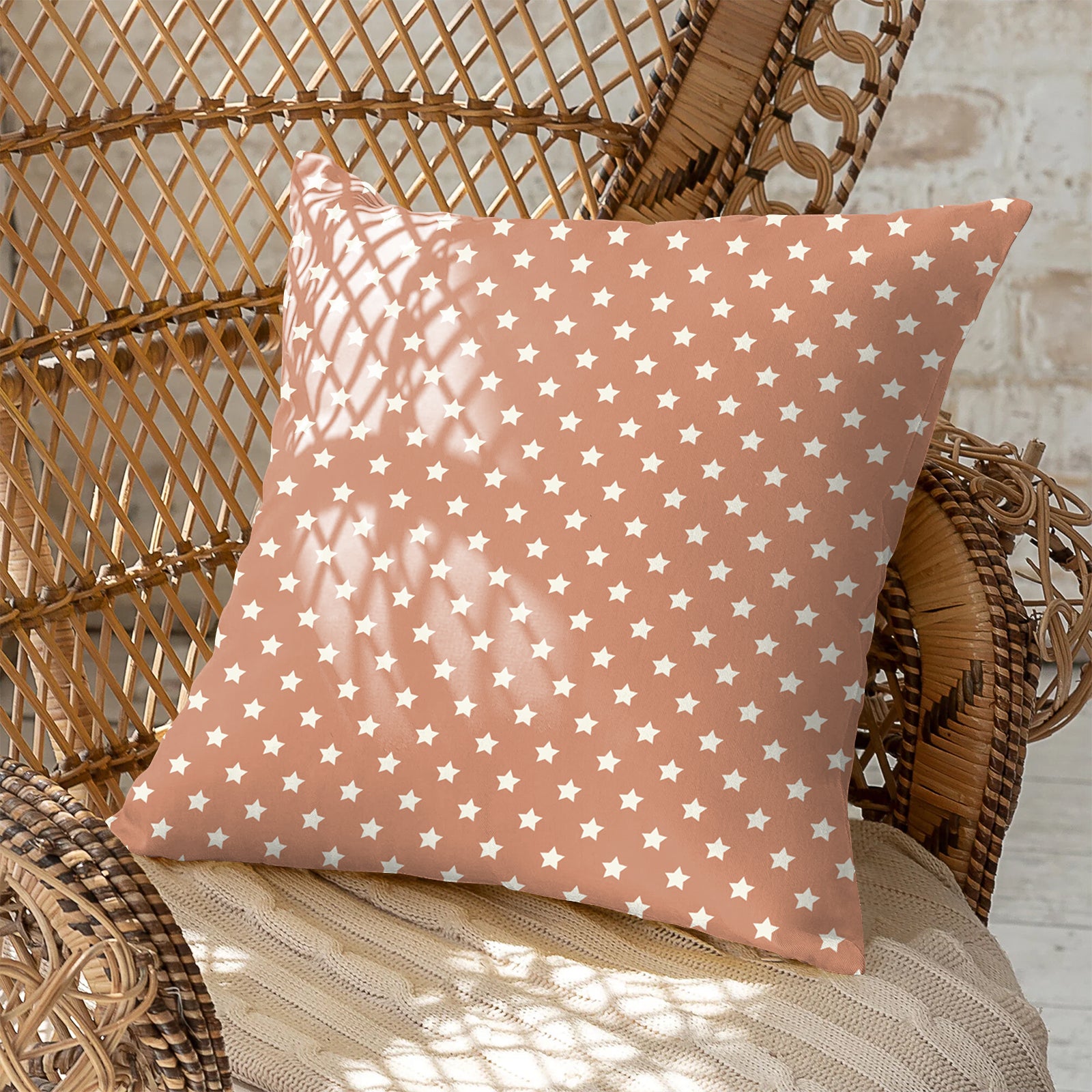 SPRING GALLERY STAR REDDISH ORANGE DIGITAL PRINTED CUSHION COVER (Pack of 2)