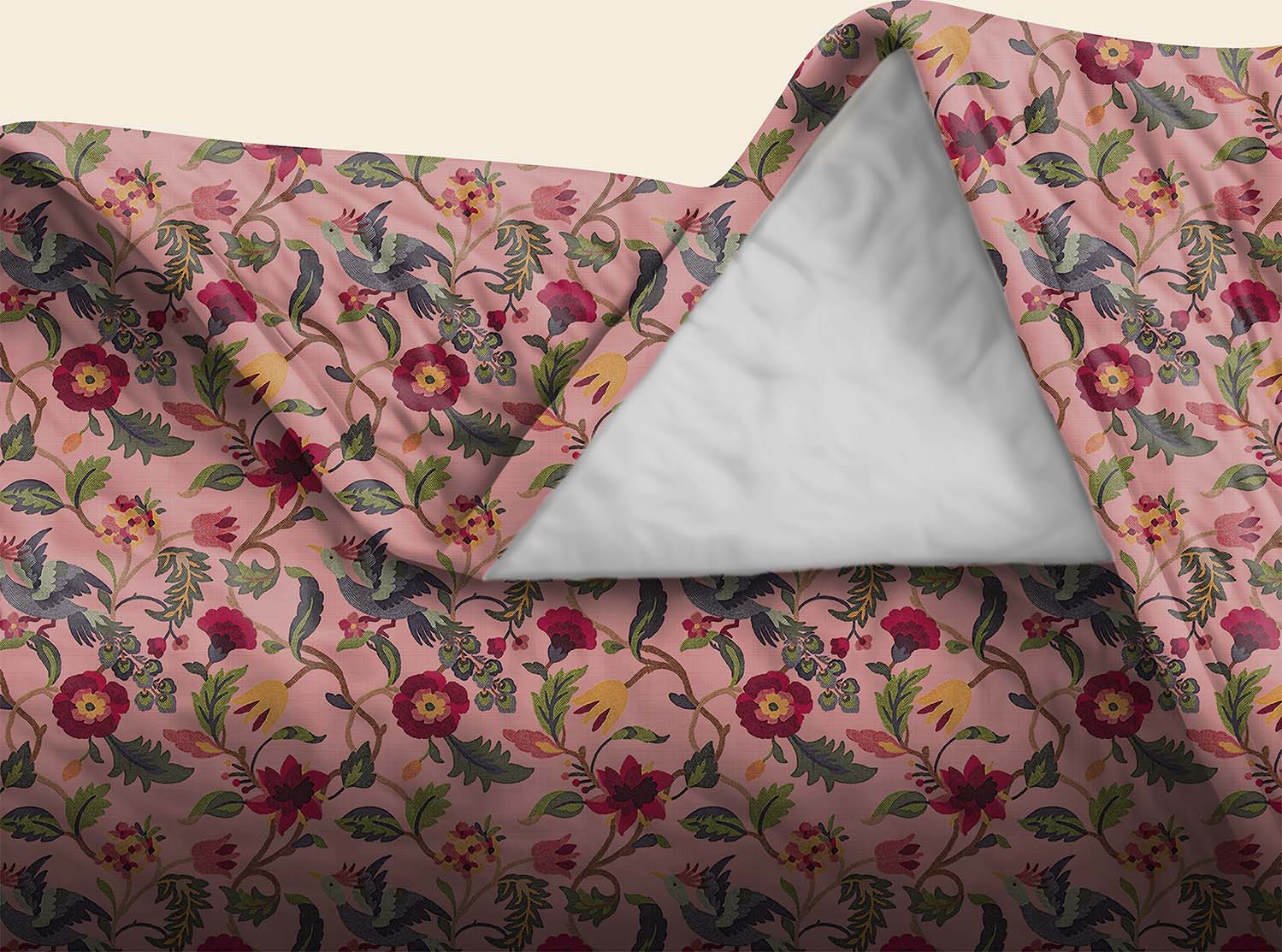 Cabal  Rose Bedsheet for Double Bed with 2 PillowCovers King Size (104" X 90")