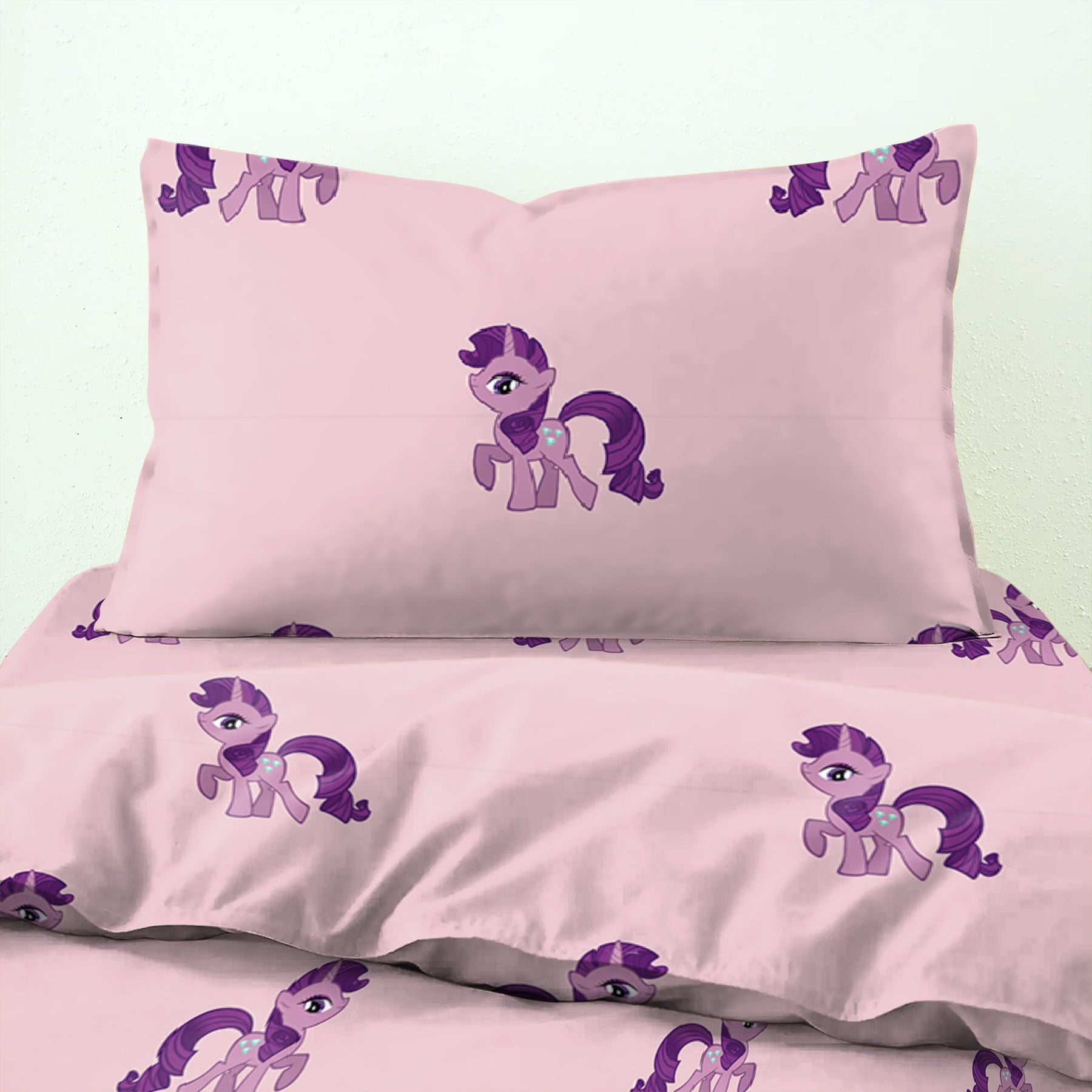 Bedcover Unicorn Rose Gold Single Bed with Pillow Covers King Size (60" X 90")