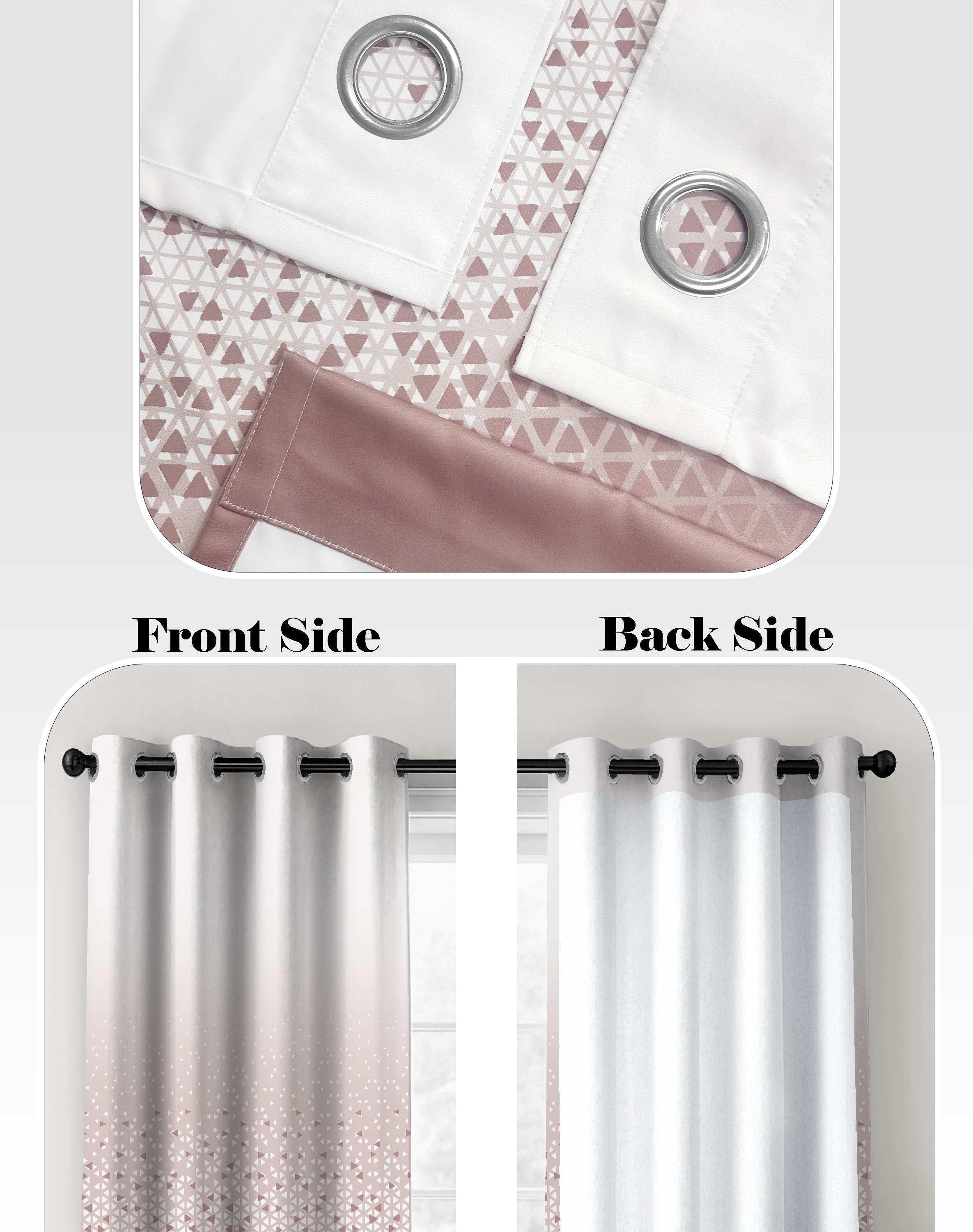 NEXUS ROSE BEIGE PRINTED ROOM DARKENING CURTAIN