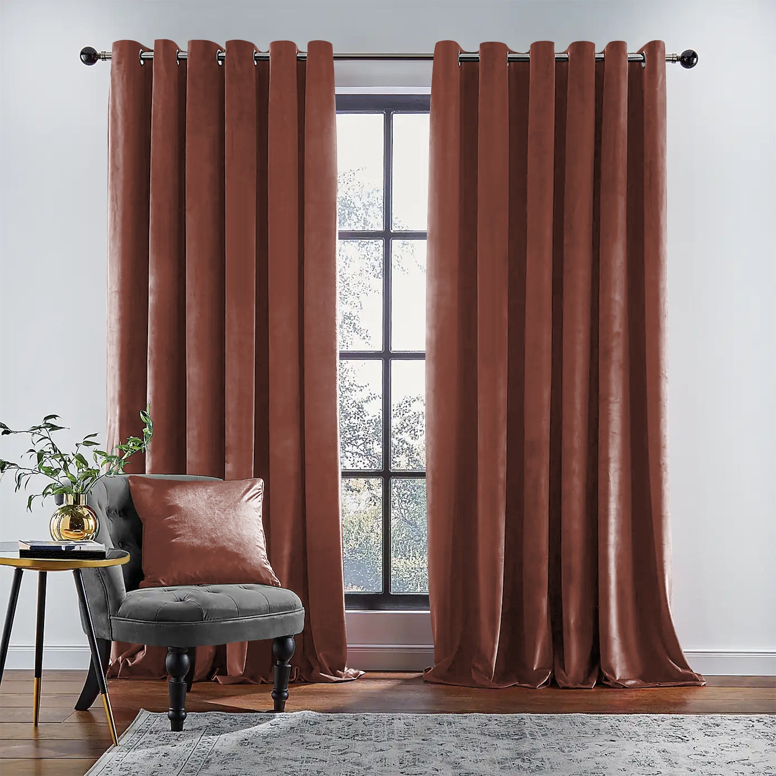 RAINBOW VELVET SAFFRON CURTAINS
