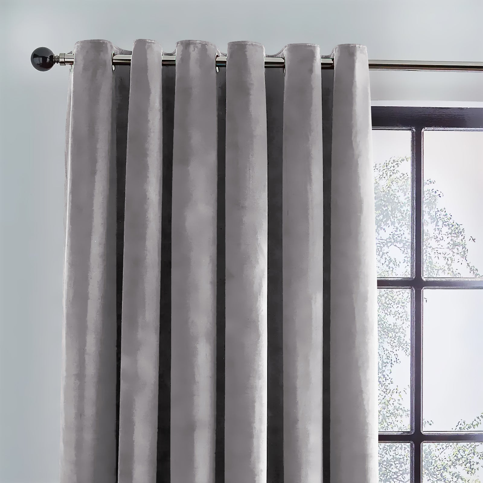 RAINBOW VELVET SILVER CURTAINS