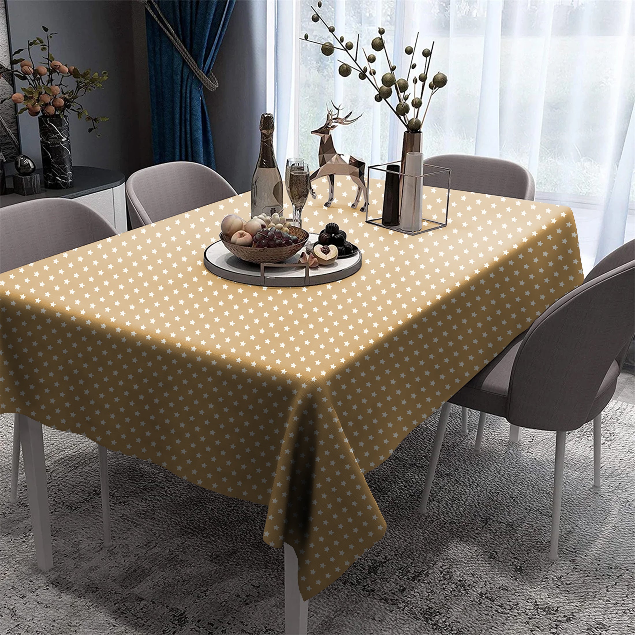 SPRING GALLERY STAR Sand Brown Table Cloth