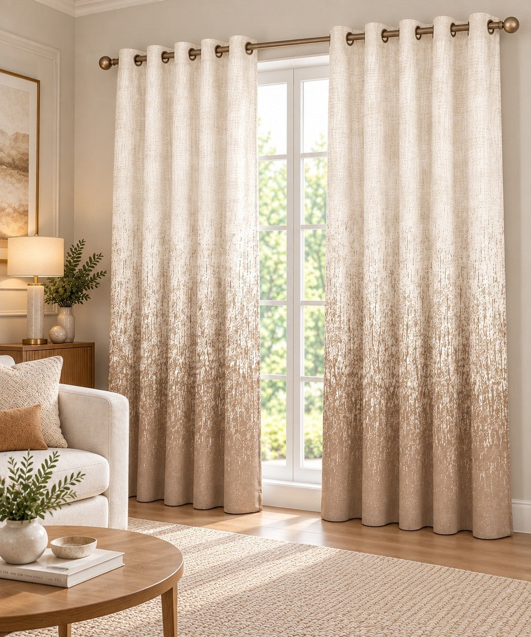 OMBRE PEARL PRINTED CURTAIN