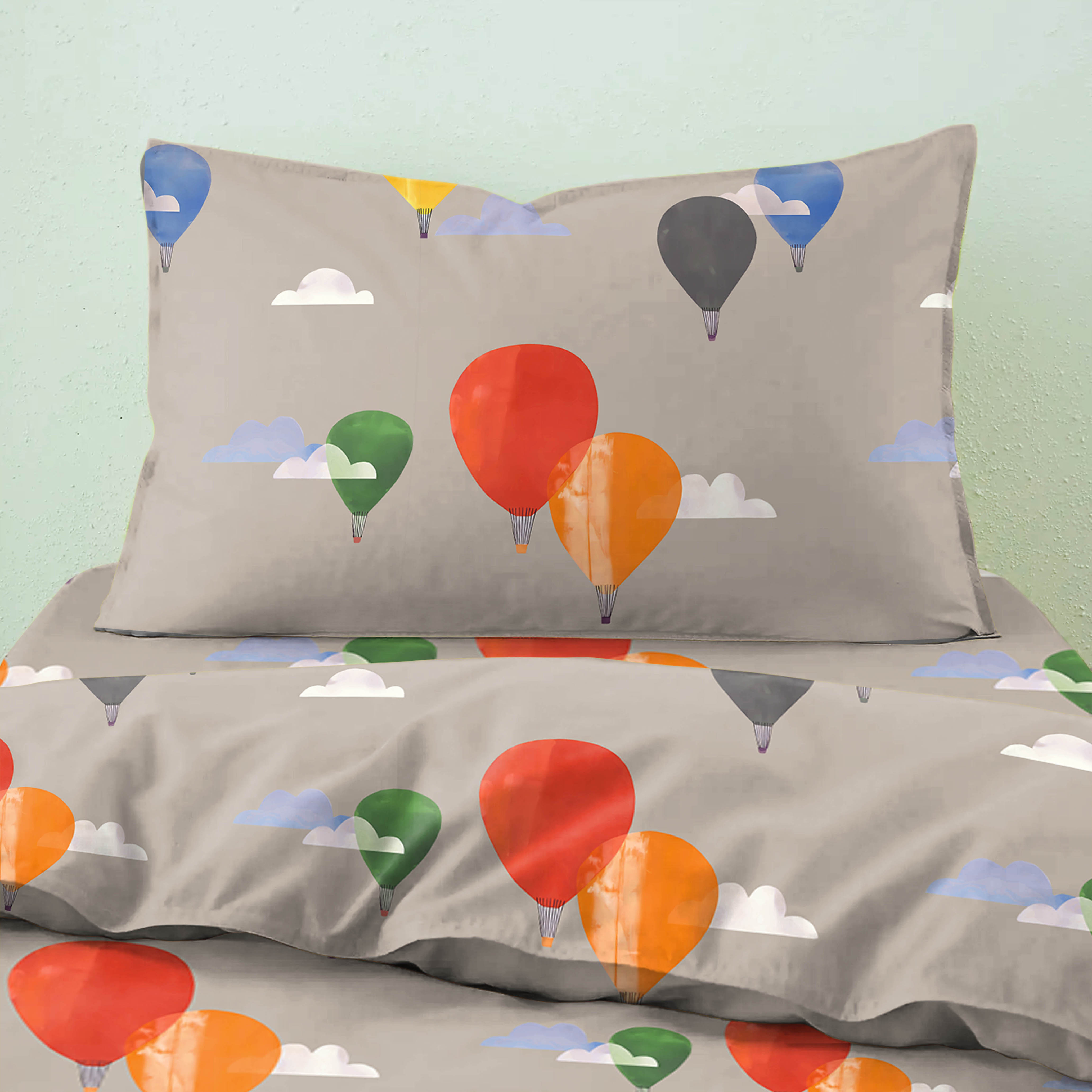 Bedcover Ballon Silk forSingle Bed with Pillow Covers  King Size (60" X 90")