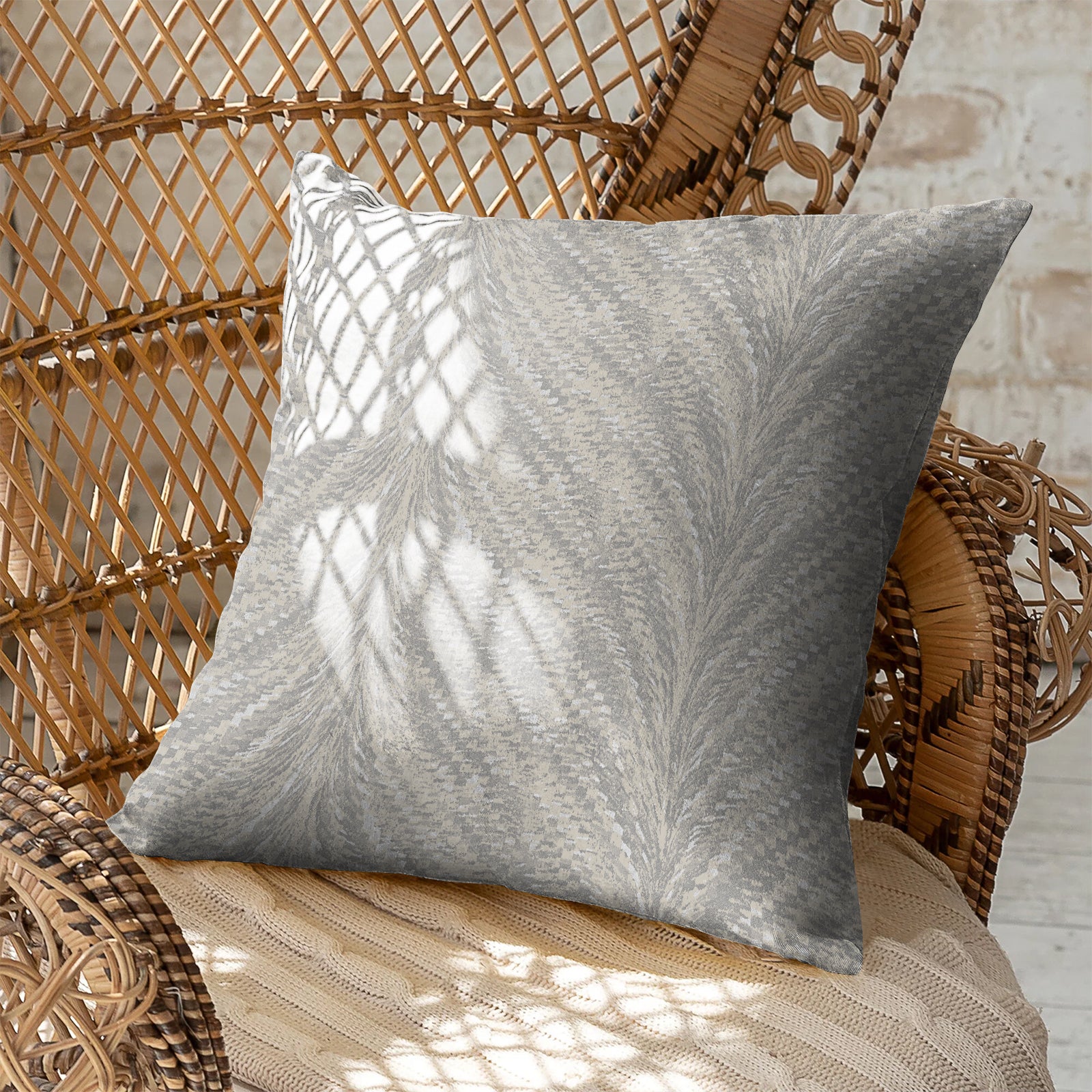 LUXOR SILVER DIGITAL PRINTED CUSHION COVER (Pack of 2)