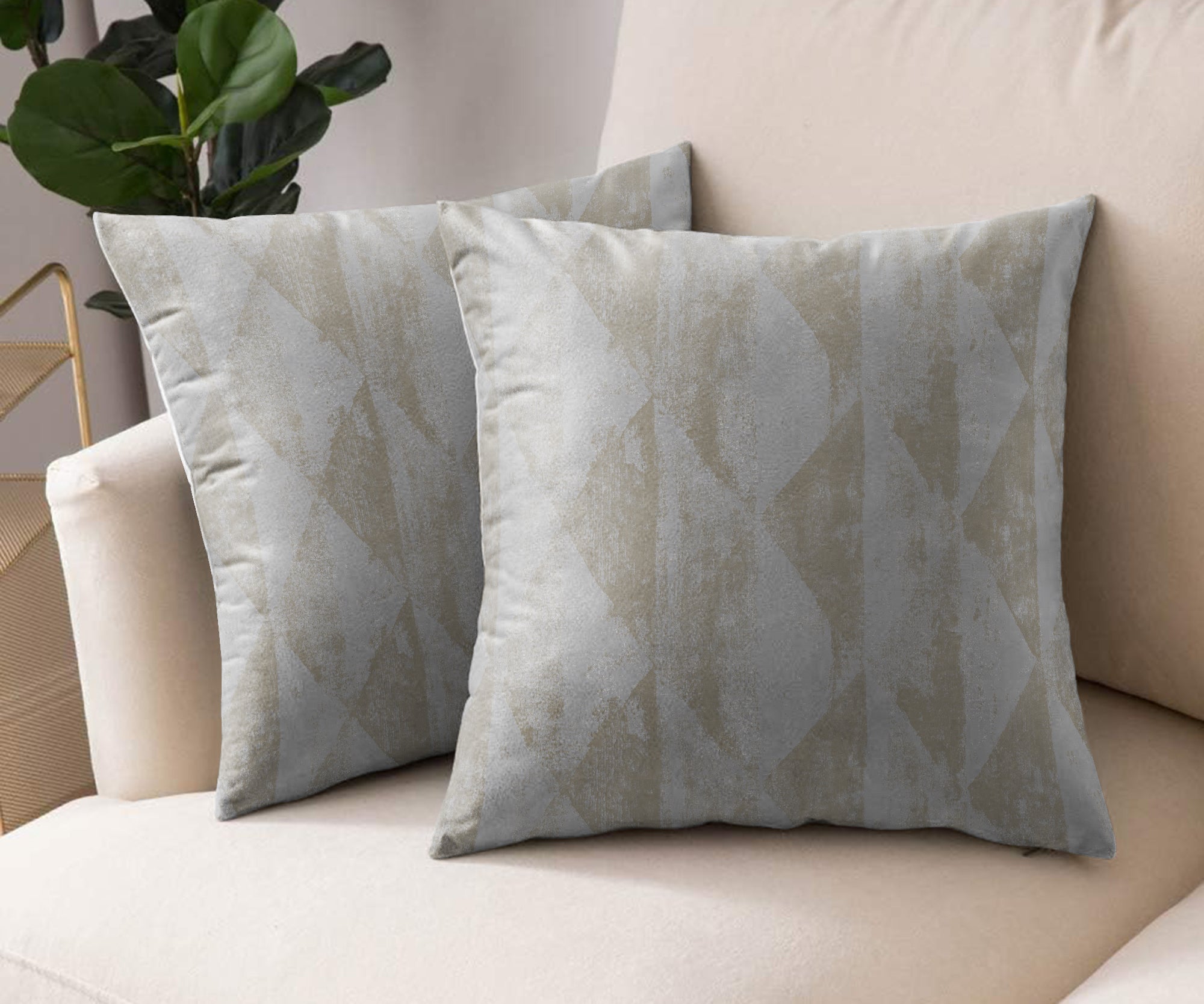 MYSTIQUE SILVER DIGITAL PRINTED CUSHION COVER (Pack of 2)