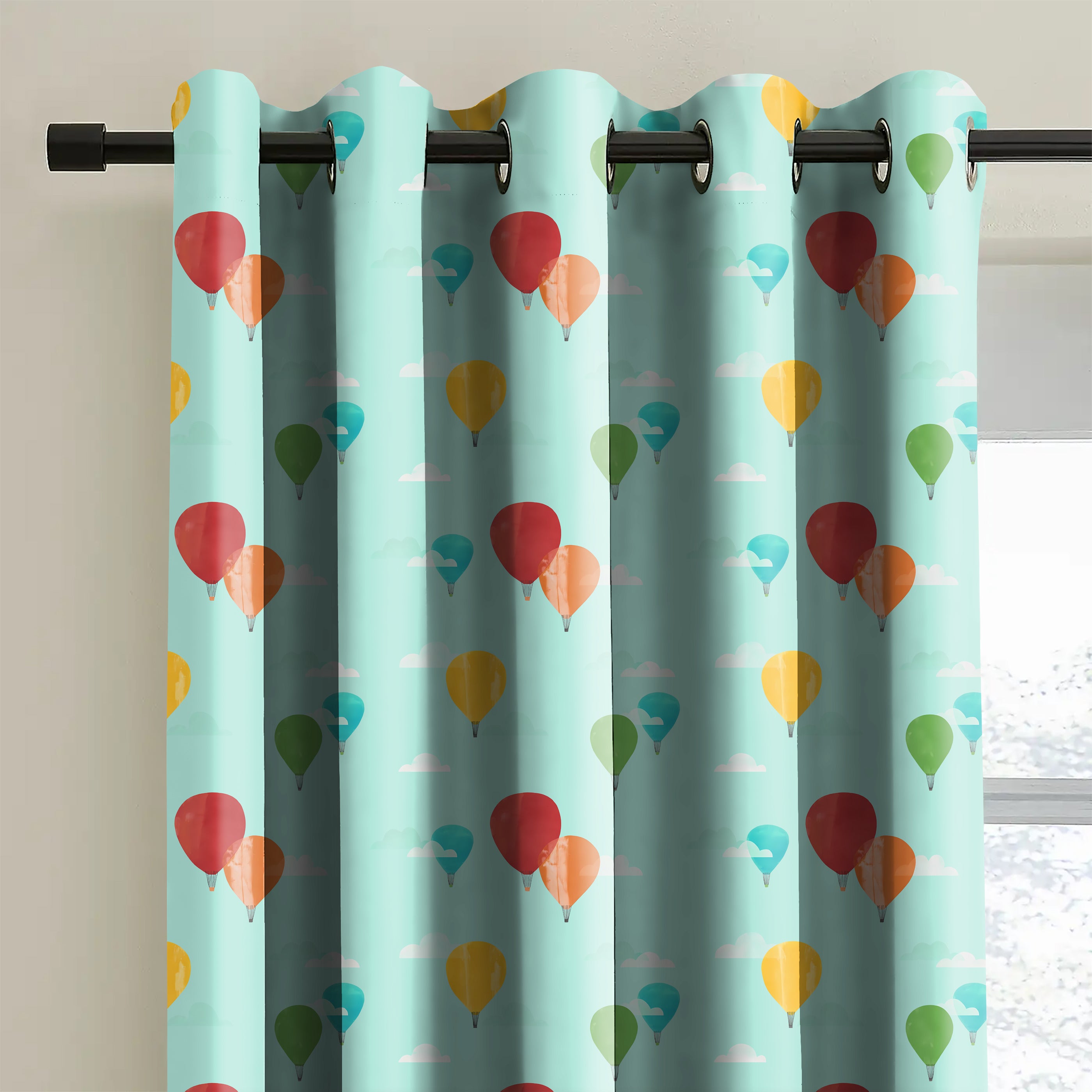 KIDS BALLOON SKY BLUE BLACKOUT CURTAIN