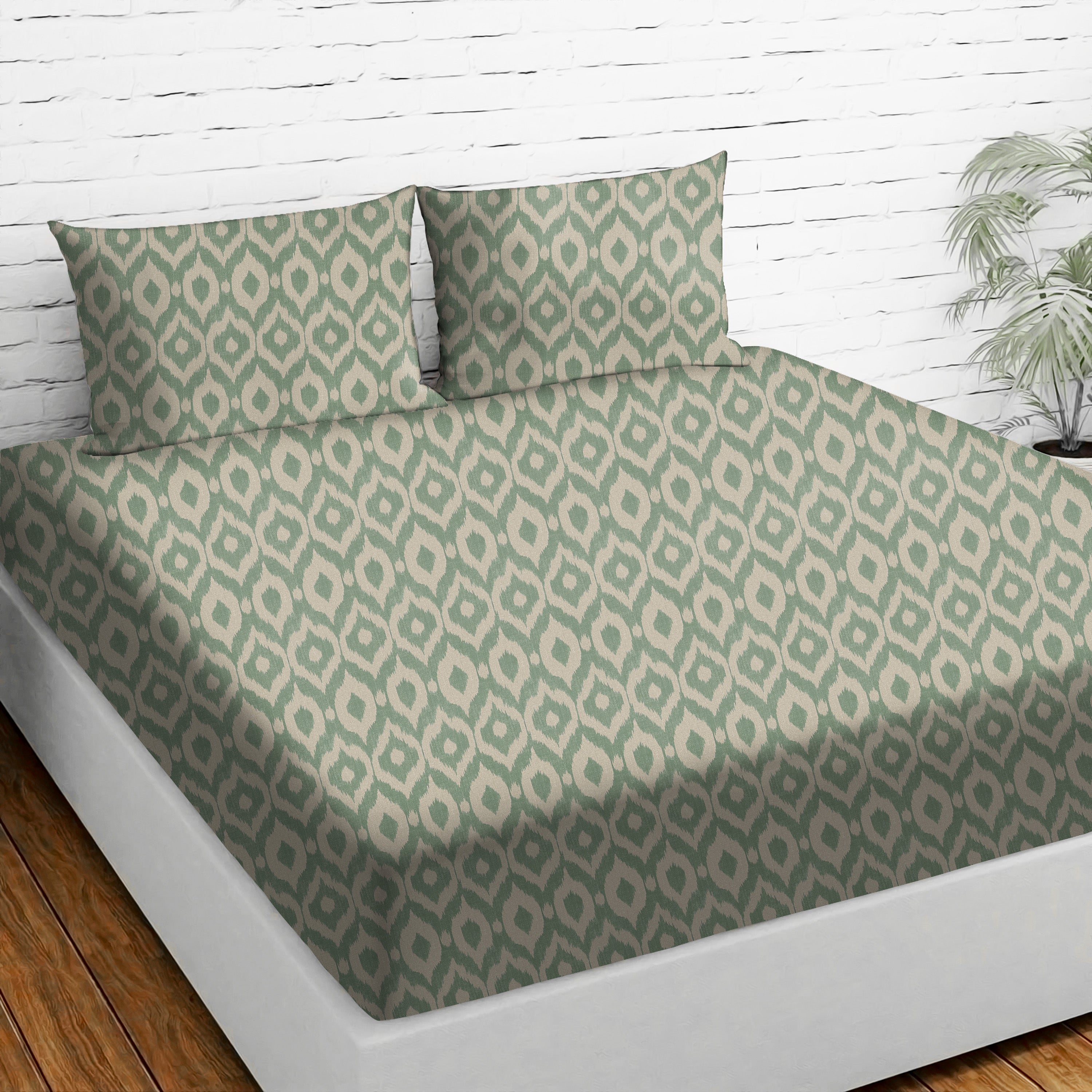 Bedcover Bistre Blue Grey for Double Bed with 2 Pillow Covers King Size (104" X 90")