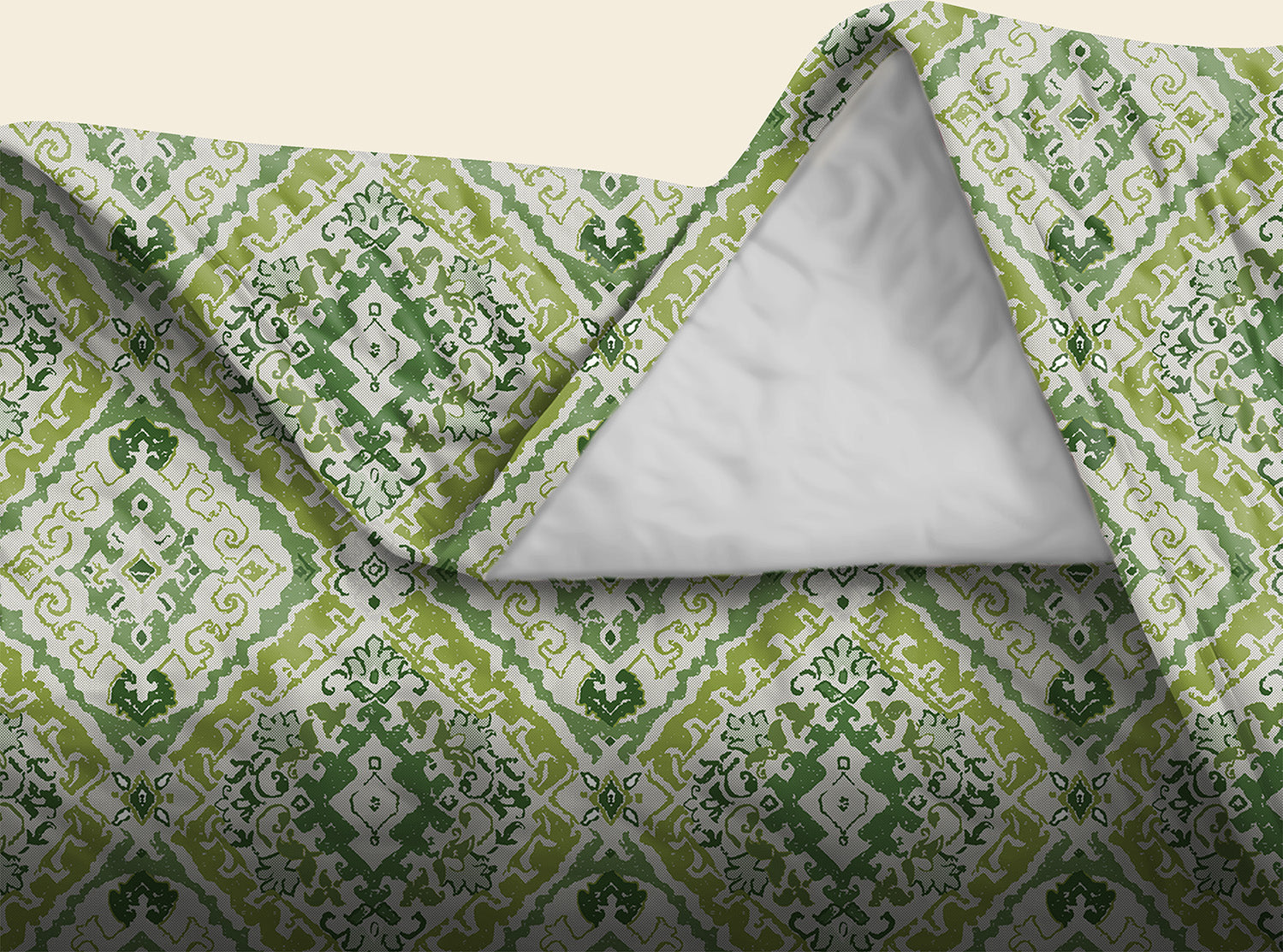 MOROCCO SPRING GREEN BEDSHEET FOR DOUBLE BED WITH 2 PILLOWCOVERS SIZE (104" X 90")