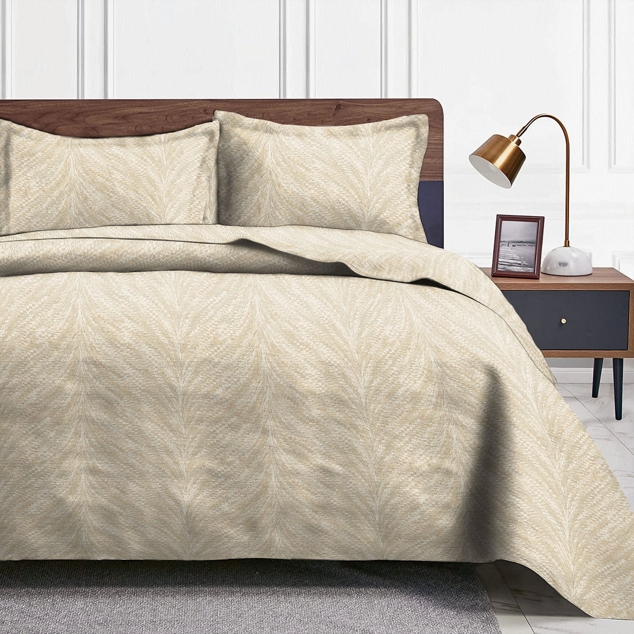 Luxor Stone Bedcover for Double Bed with 2 PillowCovers King Size (104" X 90")