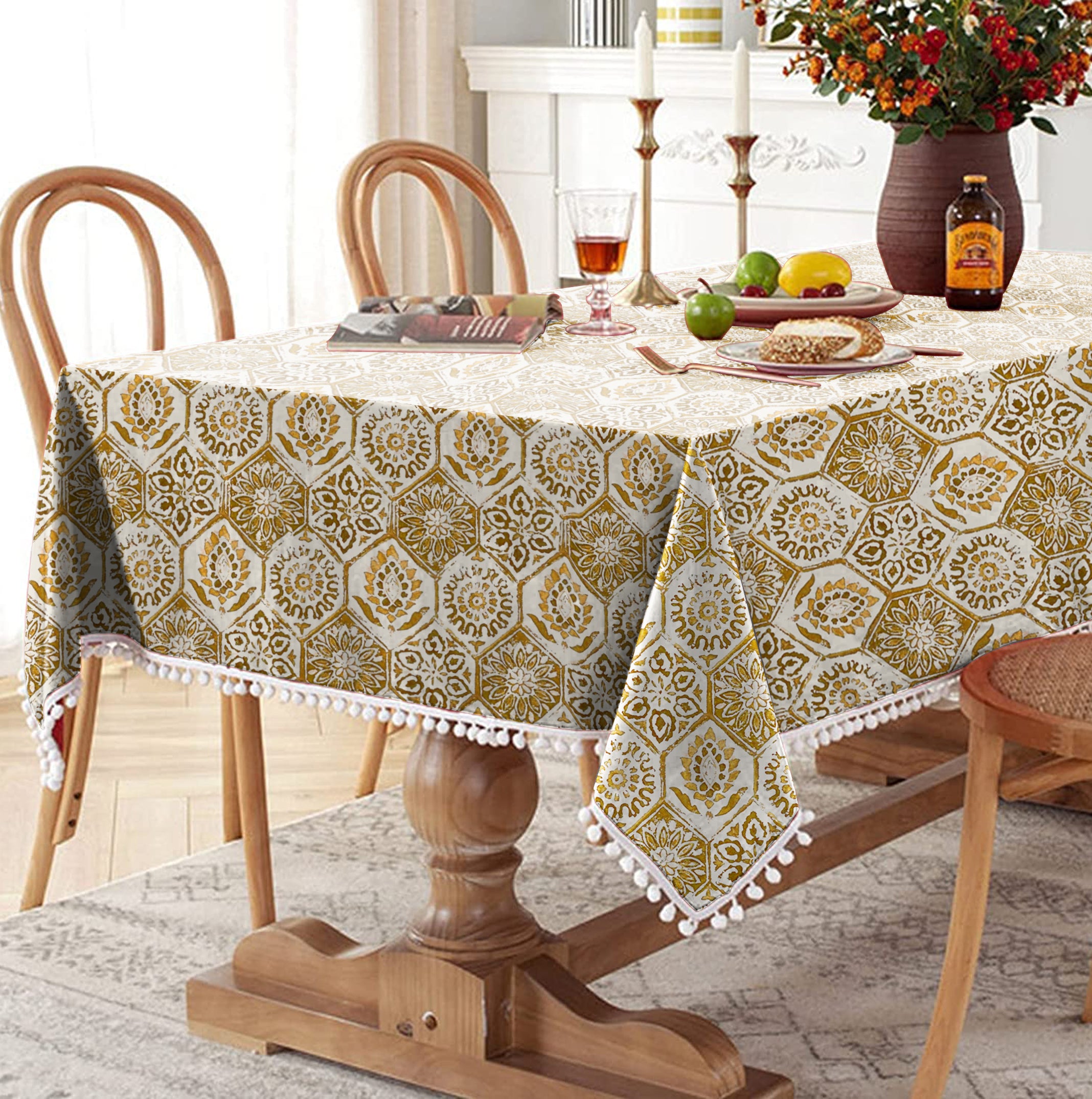 ANKARA YELLOW 6 SEATER TABLE CLOTH