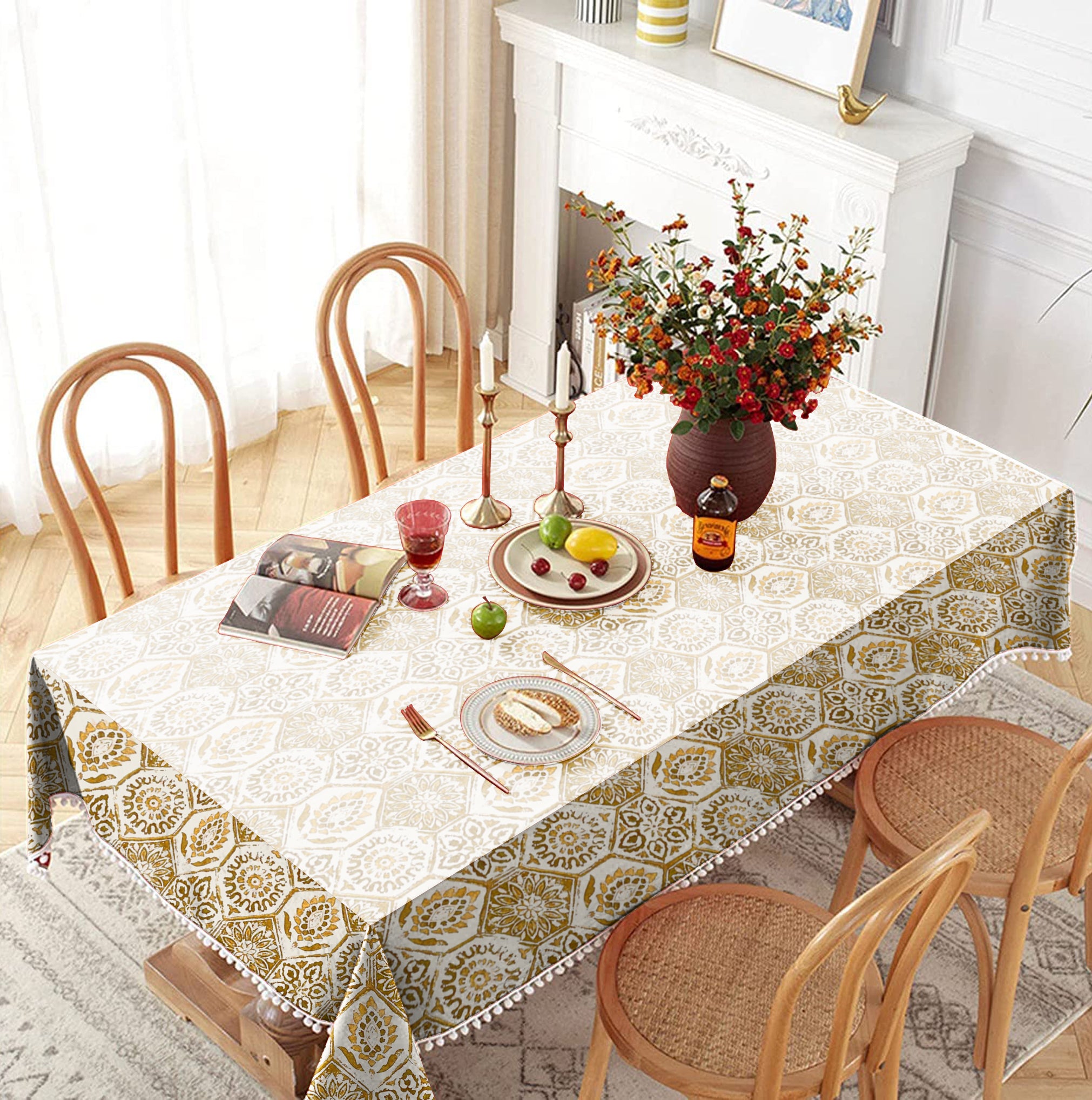 ANKARA YELLOW 6 SEATER TABLE CLOTH