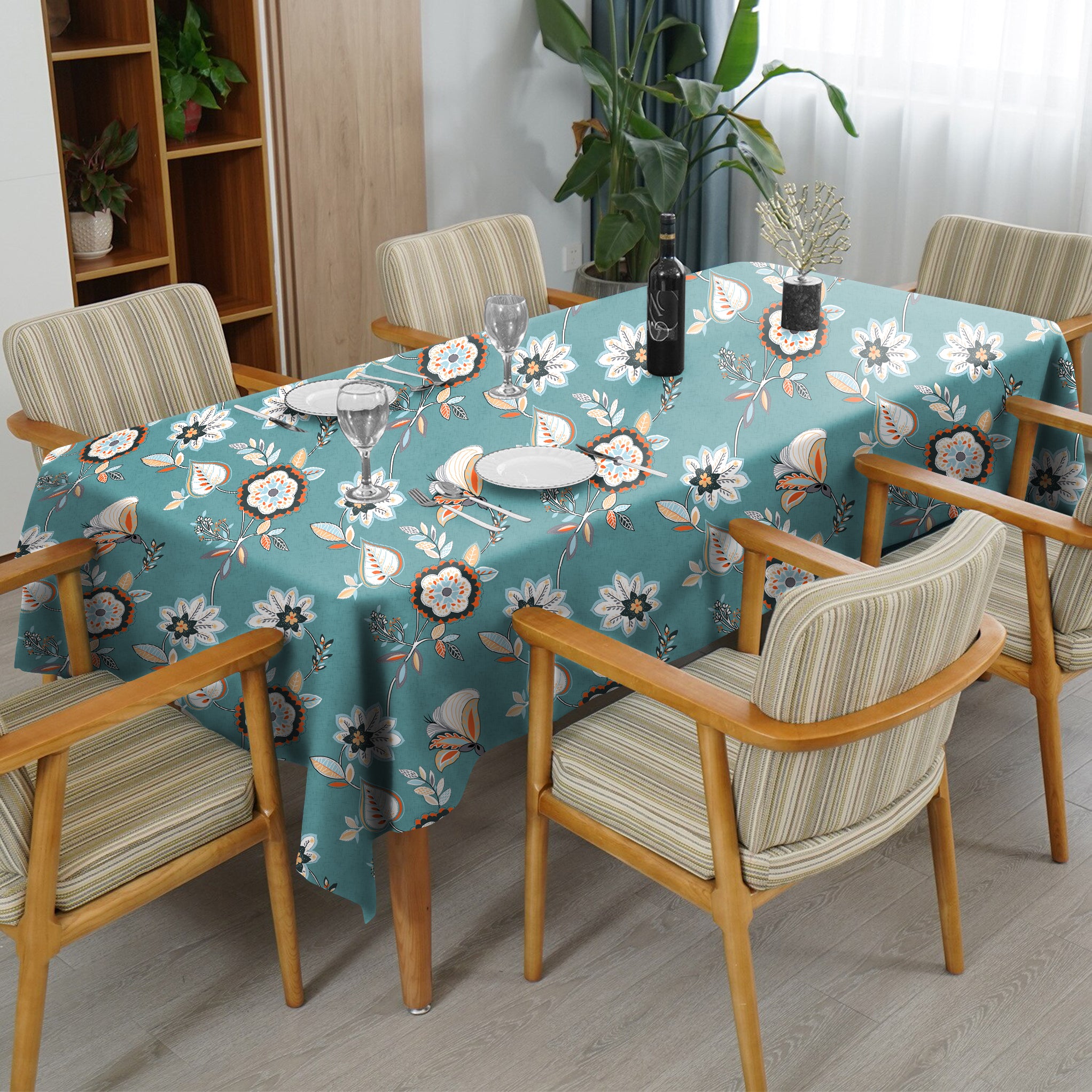 BEAU TEAL 6 Seater Table Cloth