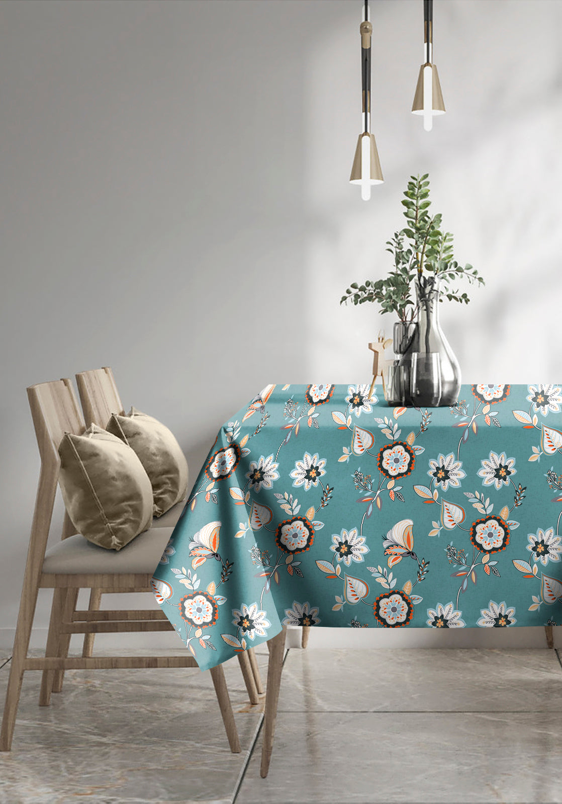 BEAU TEAL 6 Seater Table Cloth