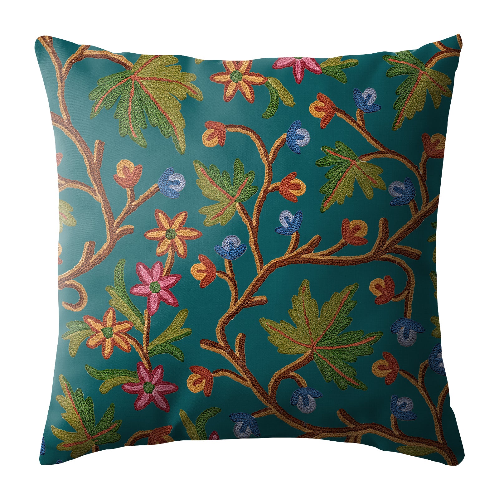 VAROSKI KASHMIRI TEAL DIGITAL PRINTED CUSHION COVER (Pack of 2)