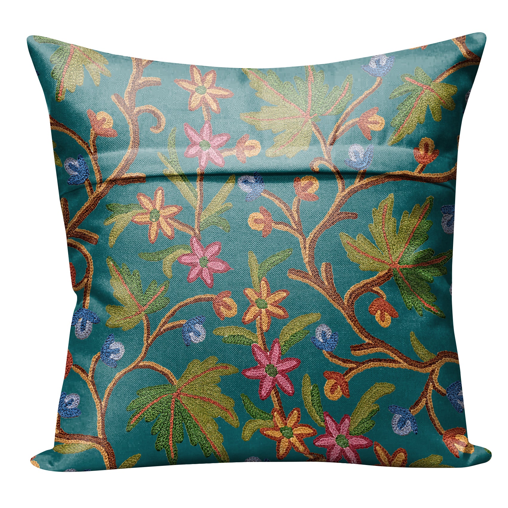 VAROSKI KASHMIRI TEAL DIGITAL PRINTED CUSHION COVER (Pack of 2)