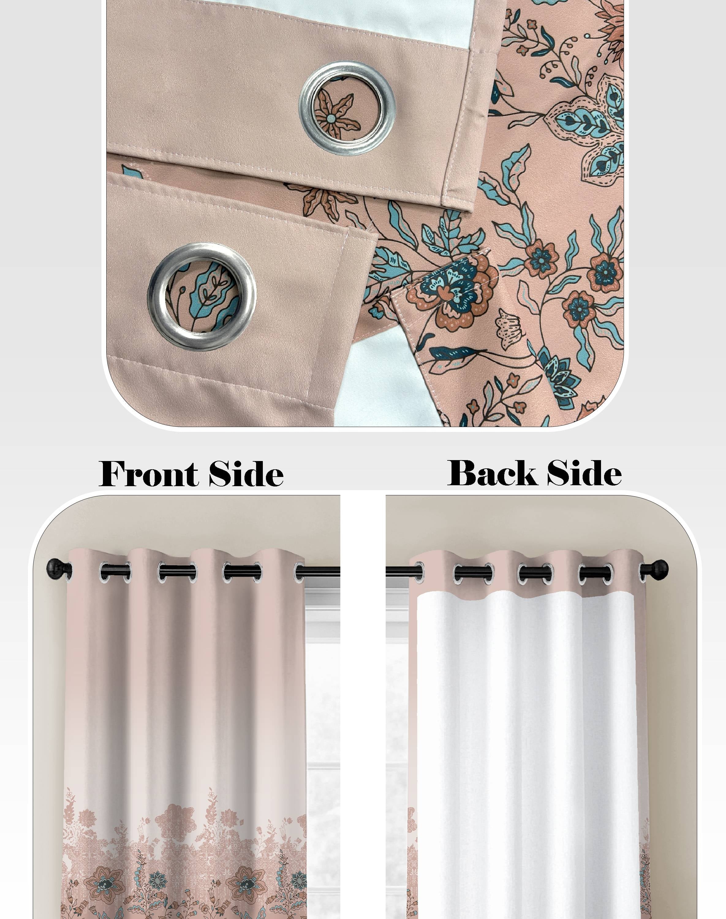 ELARA TAUPE PRINTED ROOM DARKENING CURTAIN