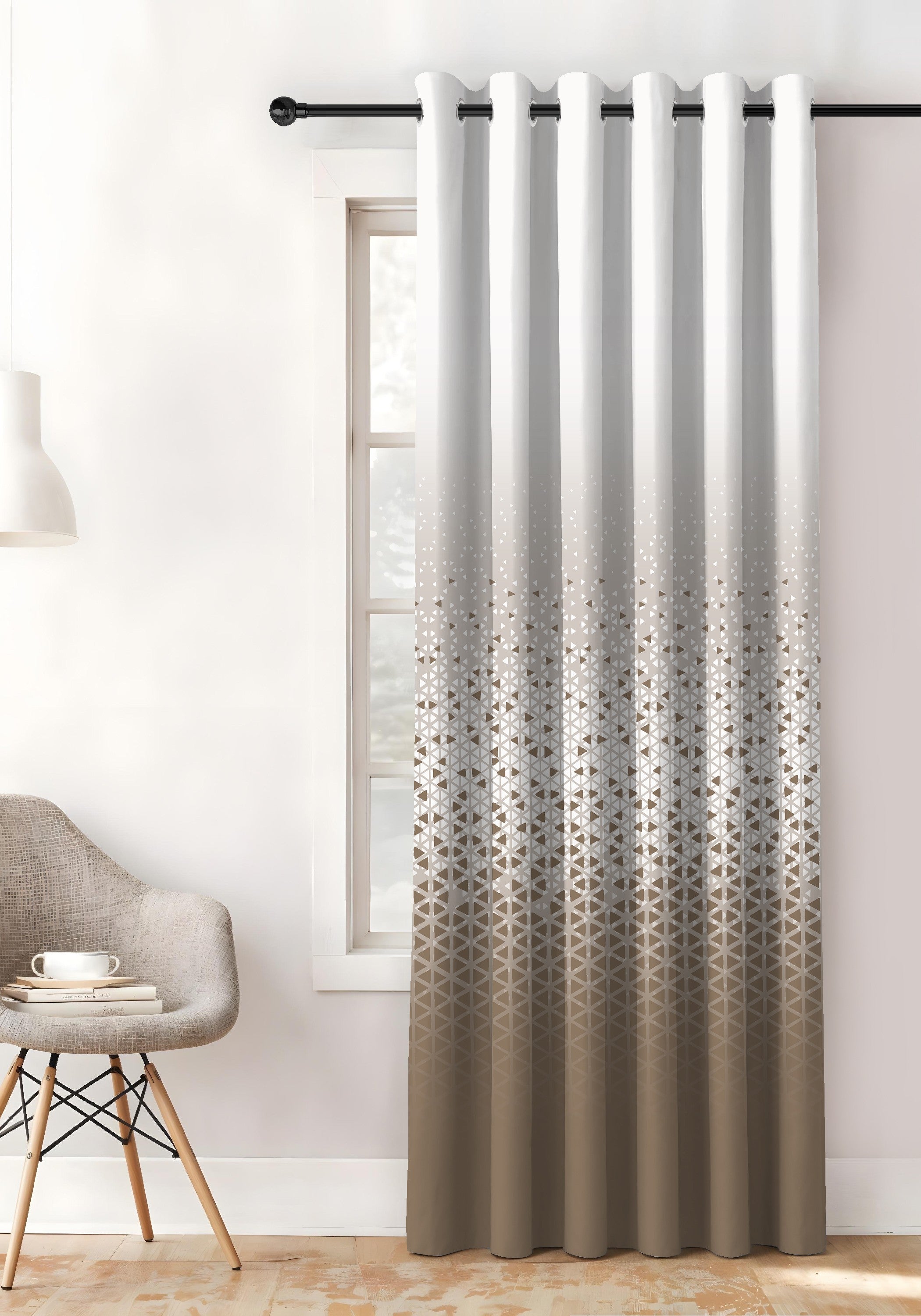 NEXUS TAUPE PRINTED ROOM DARKENING CURTAIN