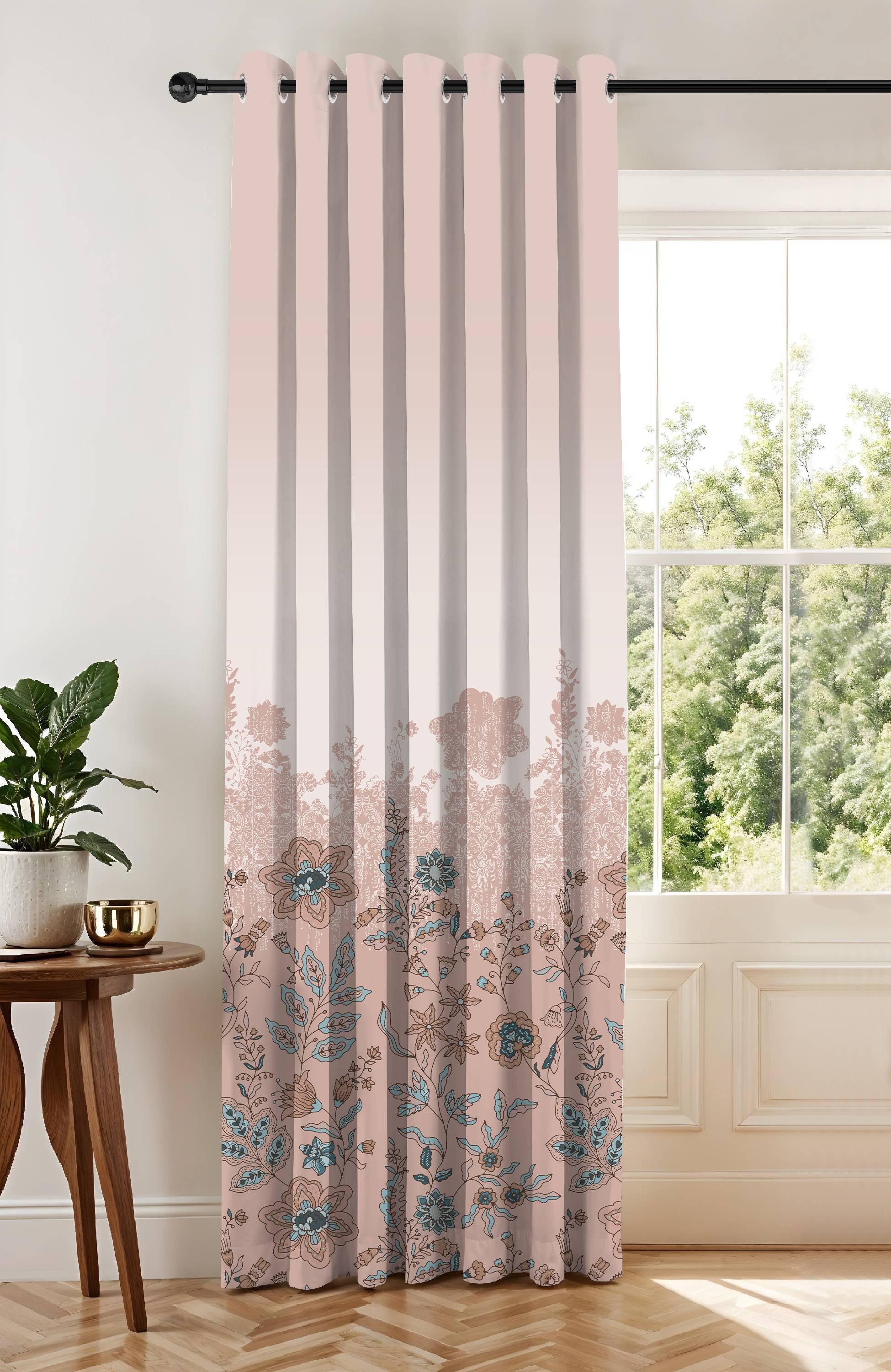 ELARA TAUPE PRINTED ROOM DARKENING CURTAIN