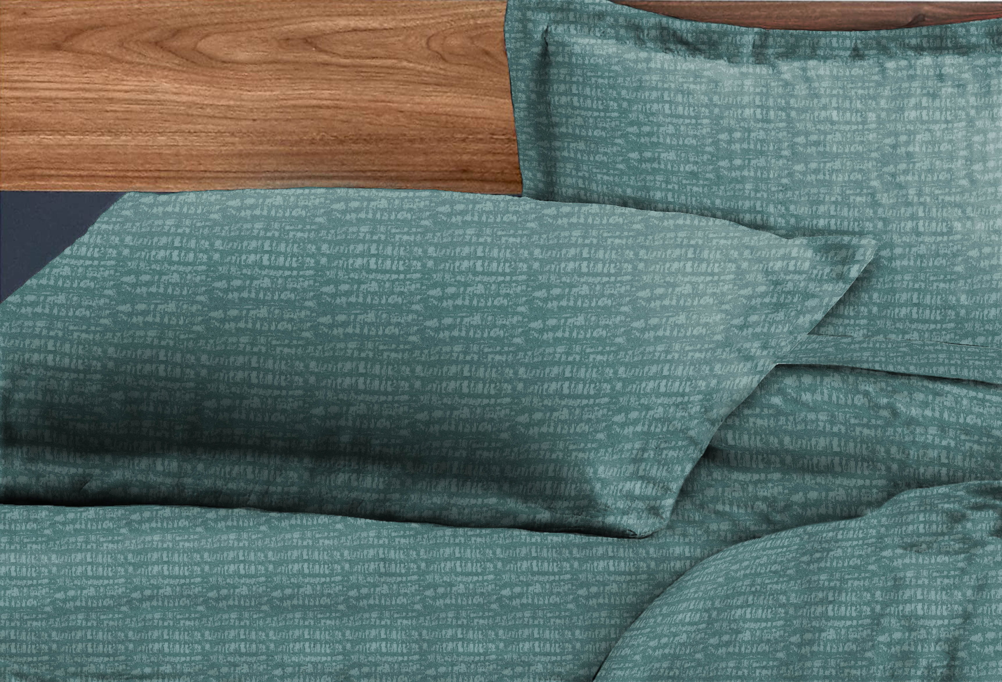 Valencia Teal  Bedcover for Double Bed with 2 Pillow Covers King Size (104" X 90")