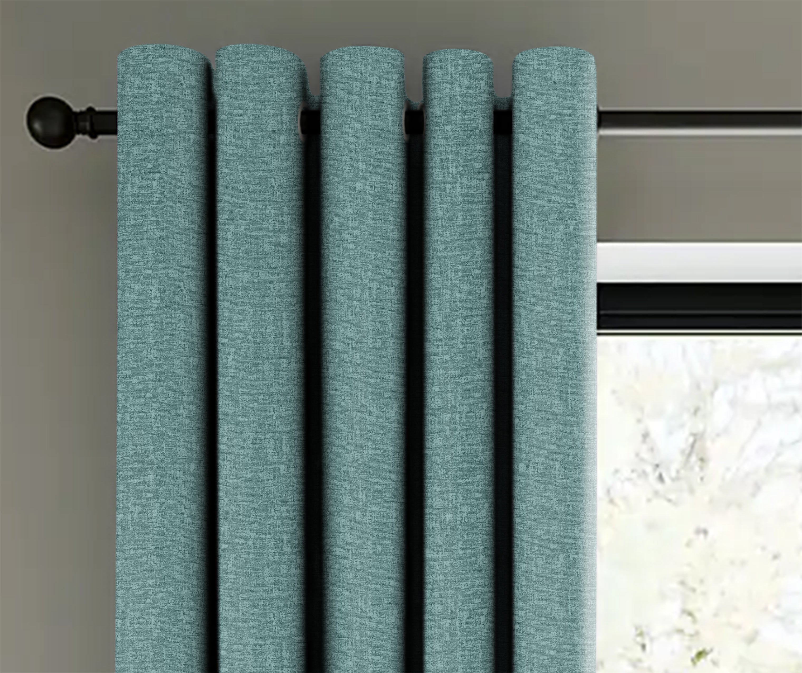 SUNBLOCK TEXTURE LASA TEAL BLACKOUT CURTAIN