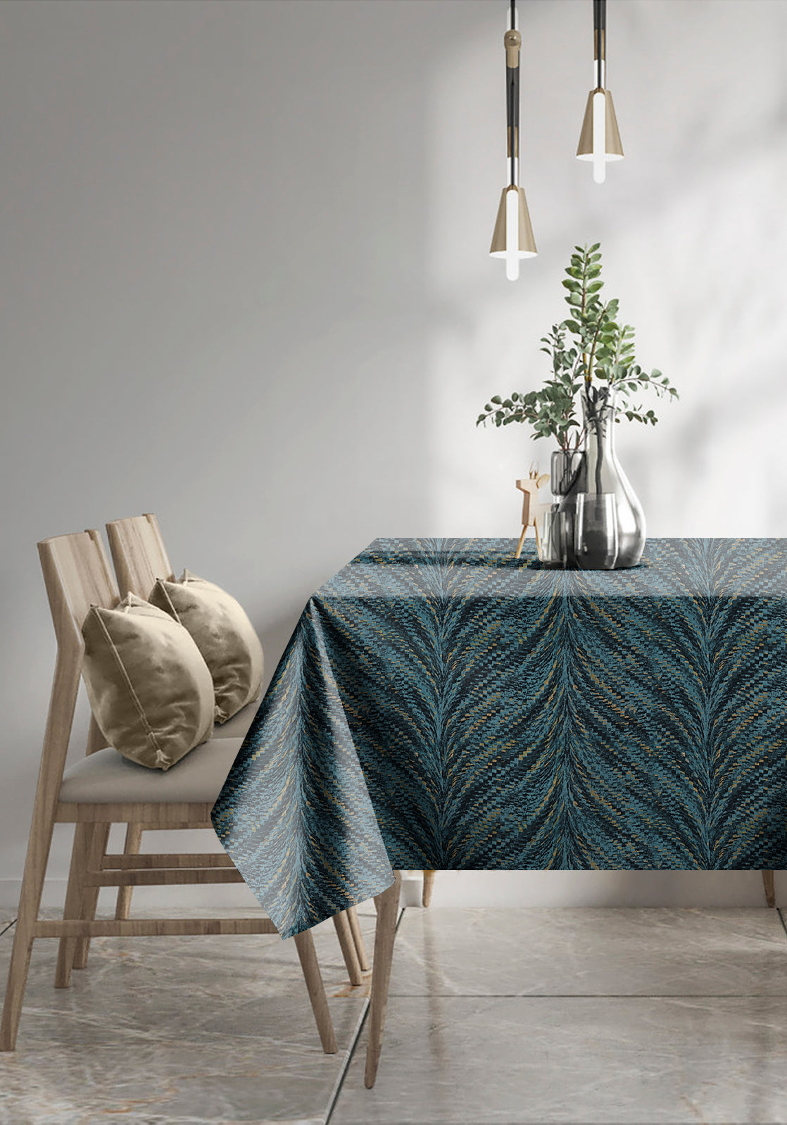 Luxor Teal 6 Seater Table Cloth