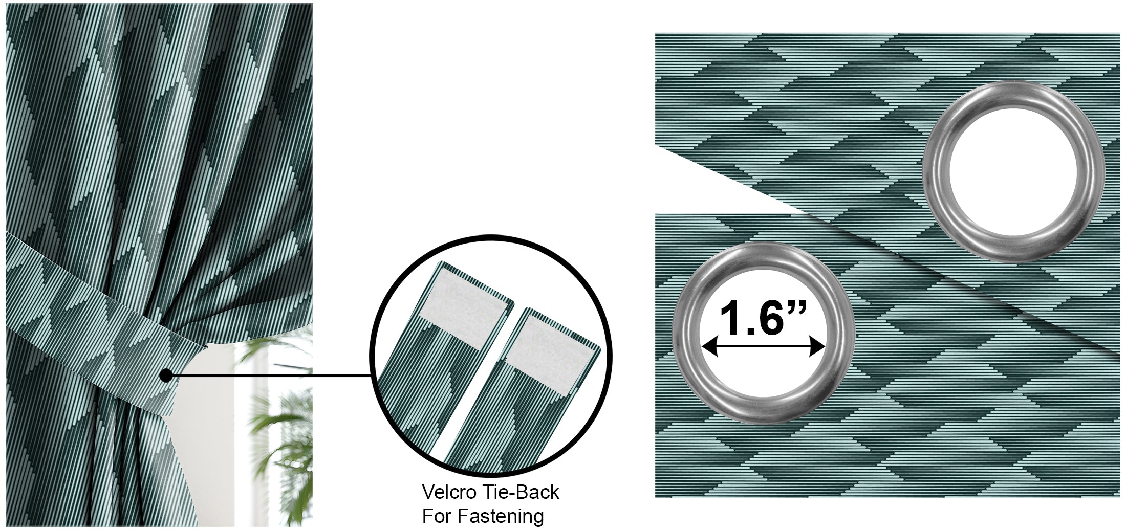 OSLO TEAL BLACKOUT CURTAINS
