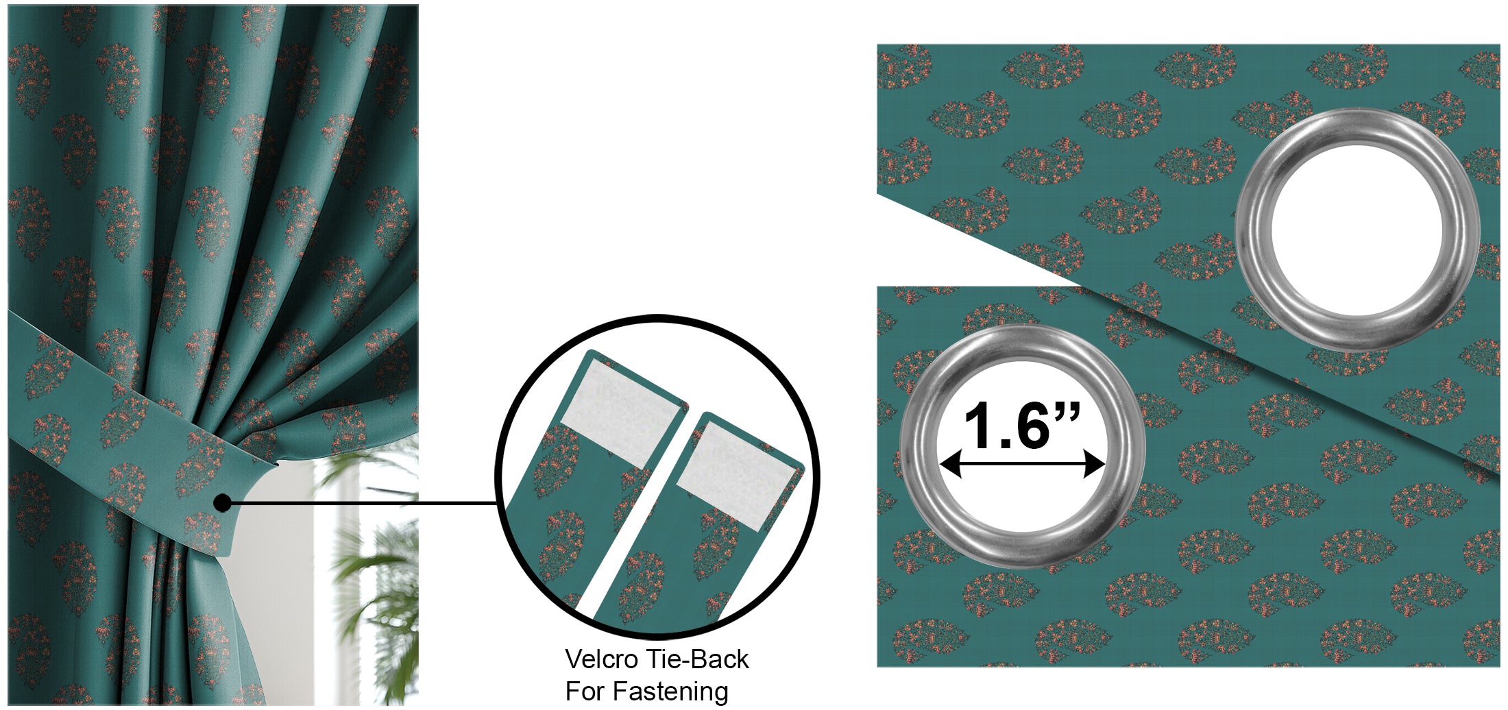 CALYX TEAL BLACKOUT CURTAIN