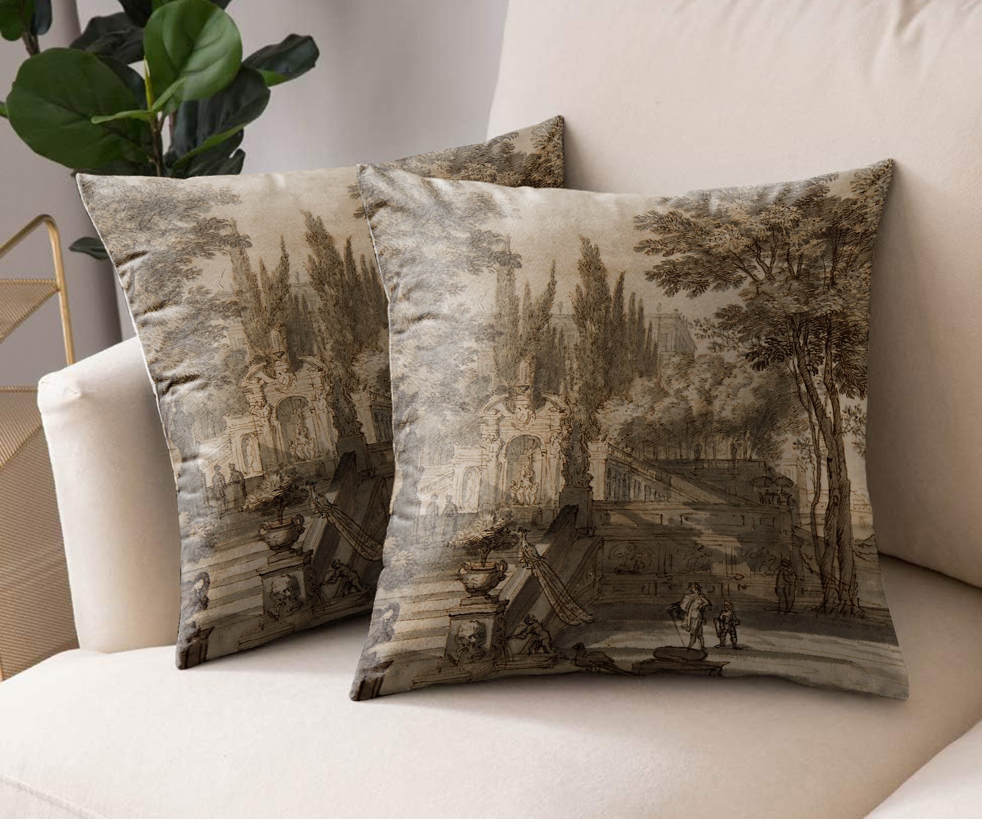 OLGA TEX COFFEE DIGITAL PRINTED CUSHION COVER (Pack of 2)