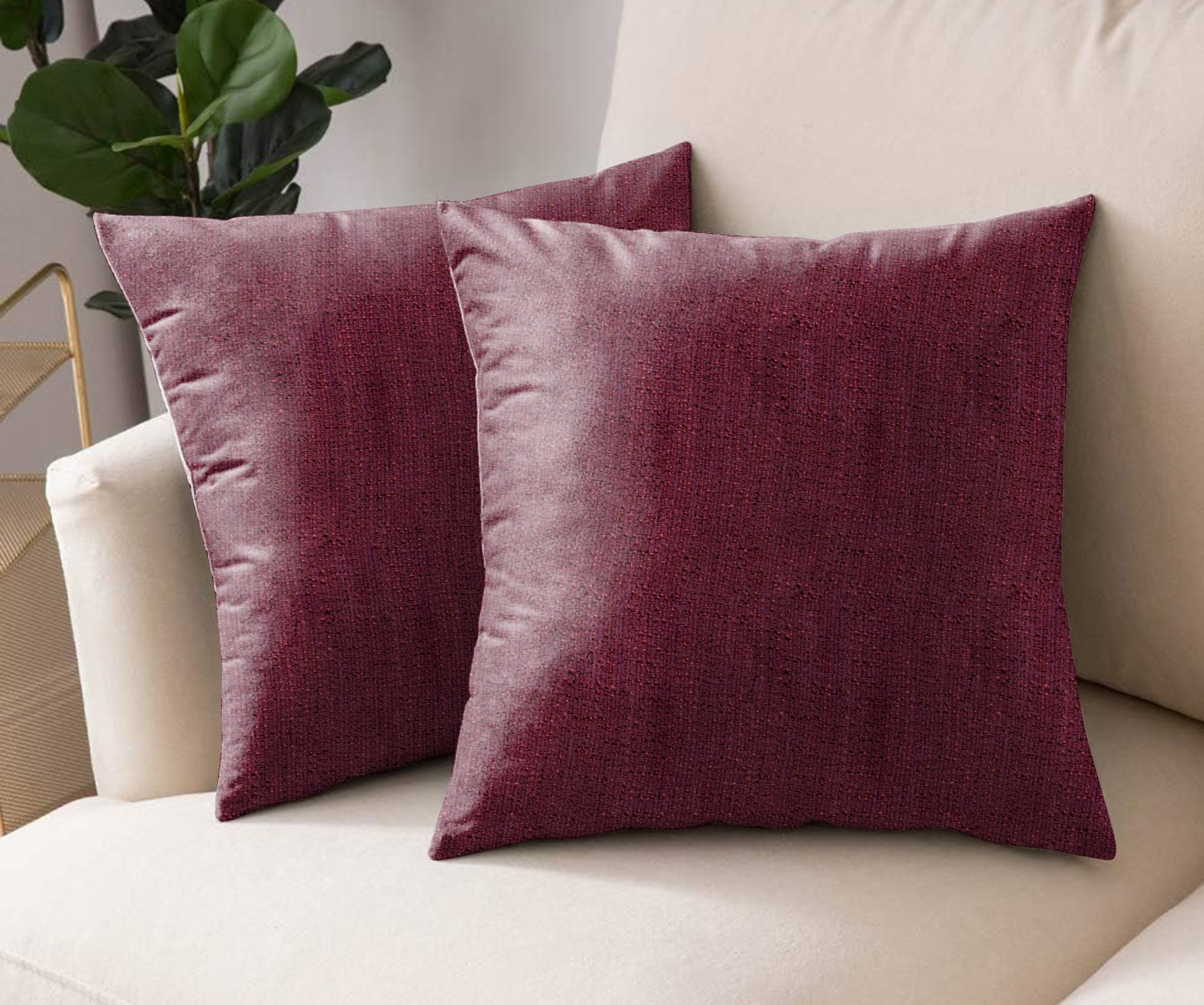 VICTORIA MAROON DIGITAL PRINTED CUSHION COVER (Pack of 2)