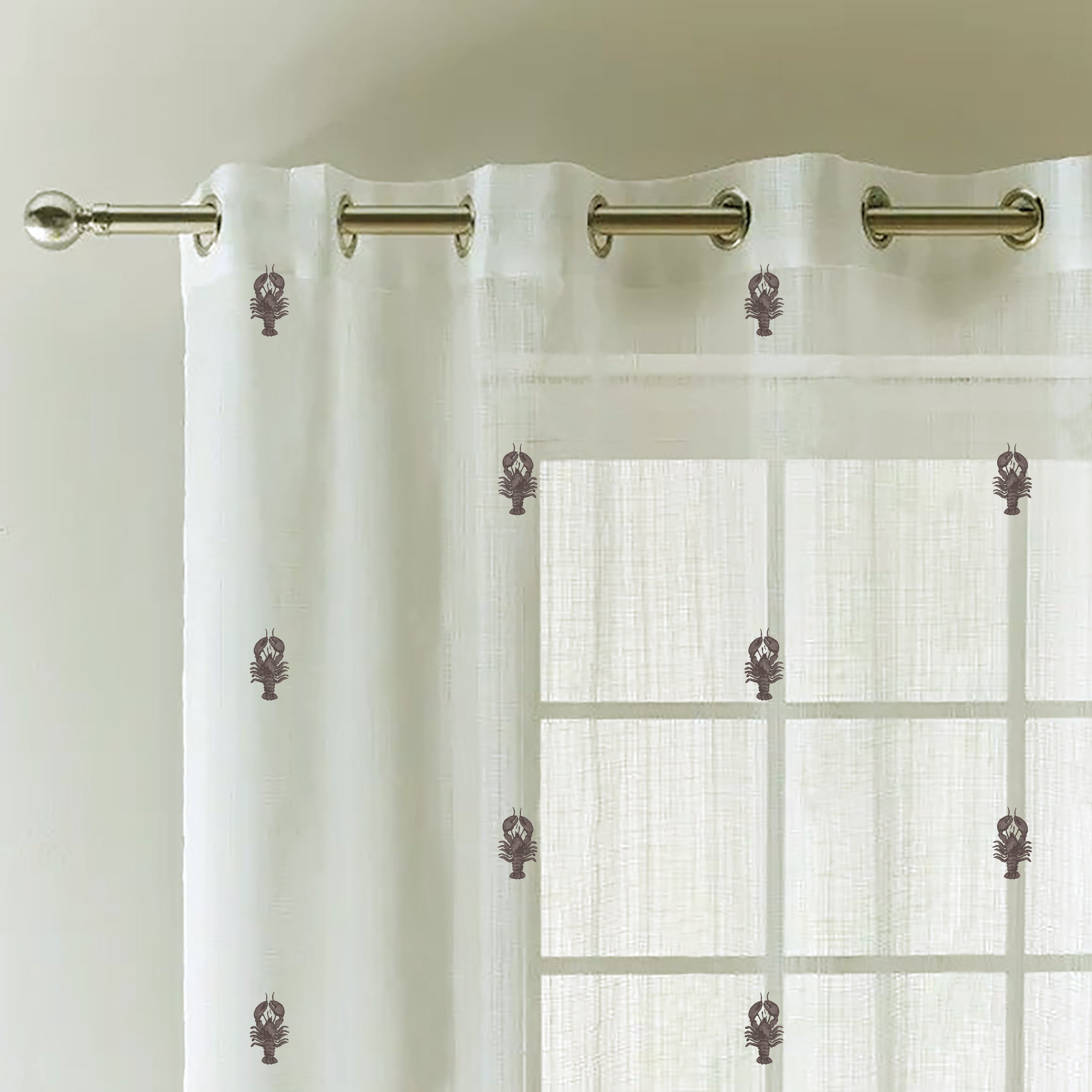 Scorpion Vampire Grey Sheer Curtain