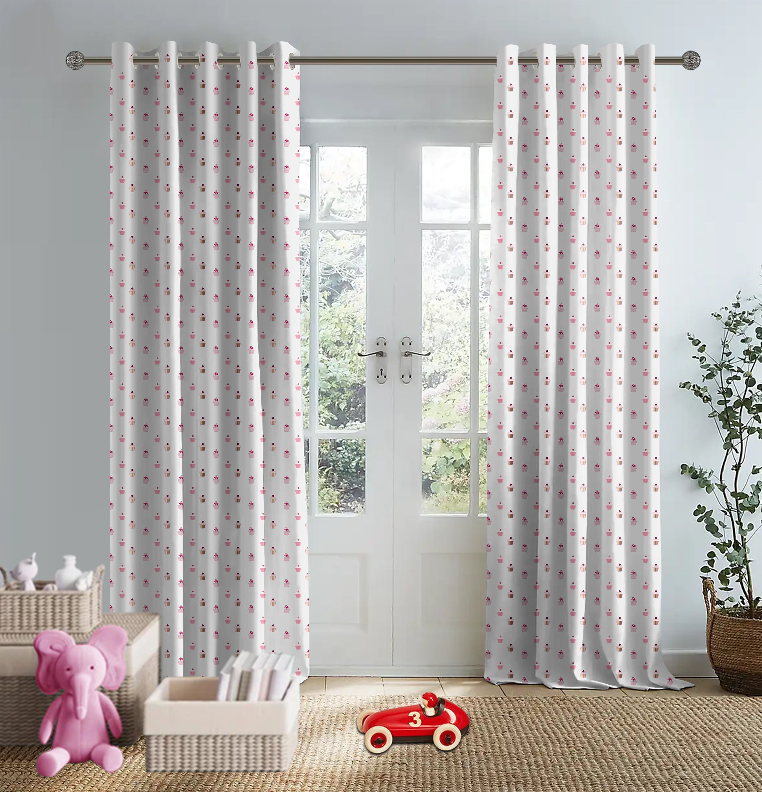 CAKES WHITE BLACKOUT CURTAINS