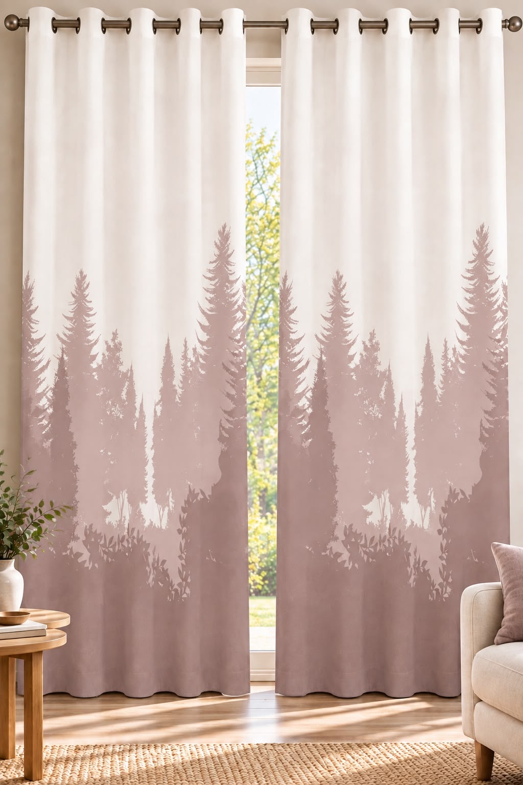 PHOENIX PINK PRINTED CURTAIN