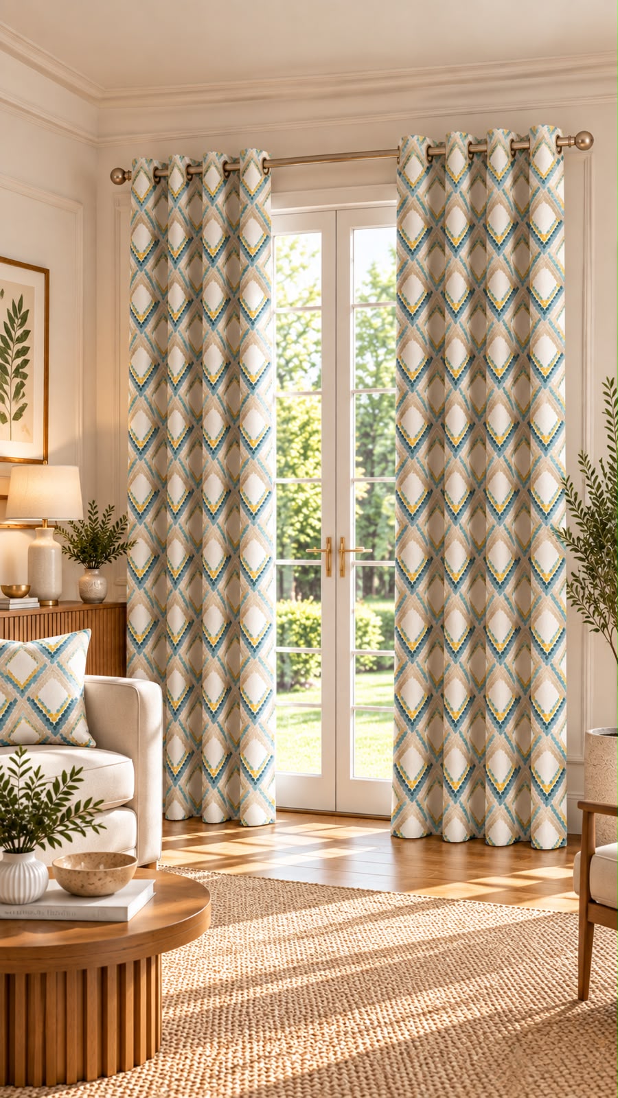 Mosaic Rhythm MOSAIC RHYTHM PRINTED CURTAIN