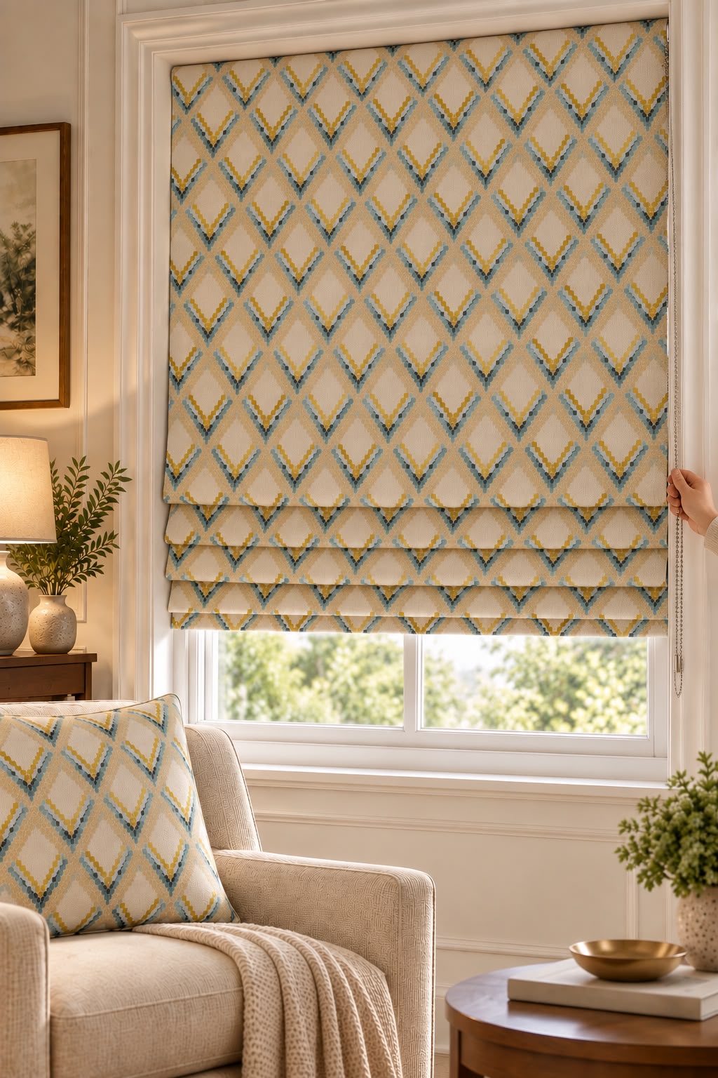 MOSAIC RHYTHM READY MADE ROMAN BLIND